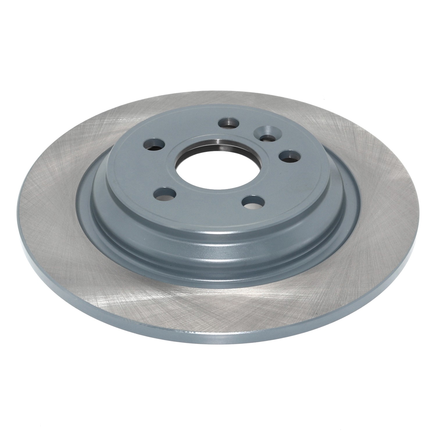 Coated on hat and edge; non-directional swirl finish