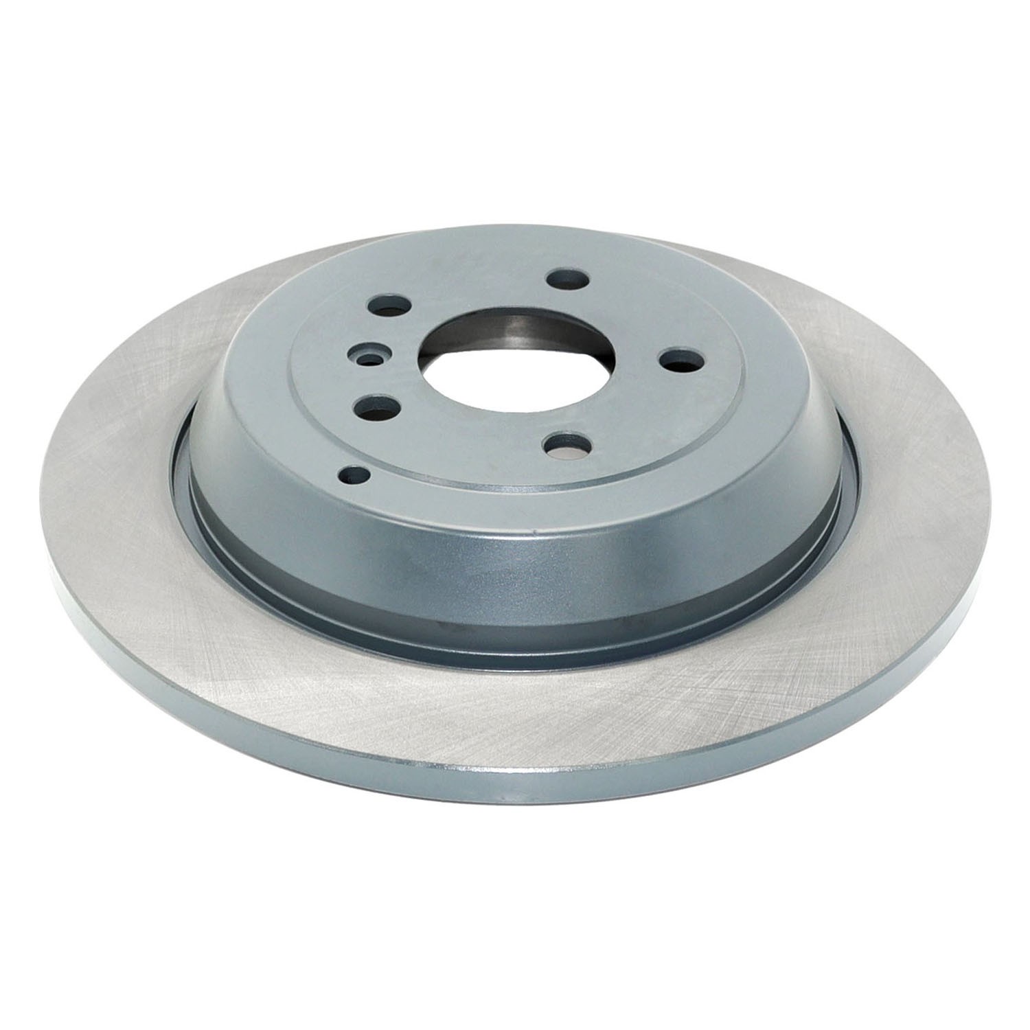 Coated on hat and edge; non-directional swirl finish