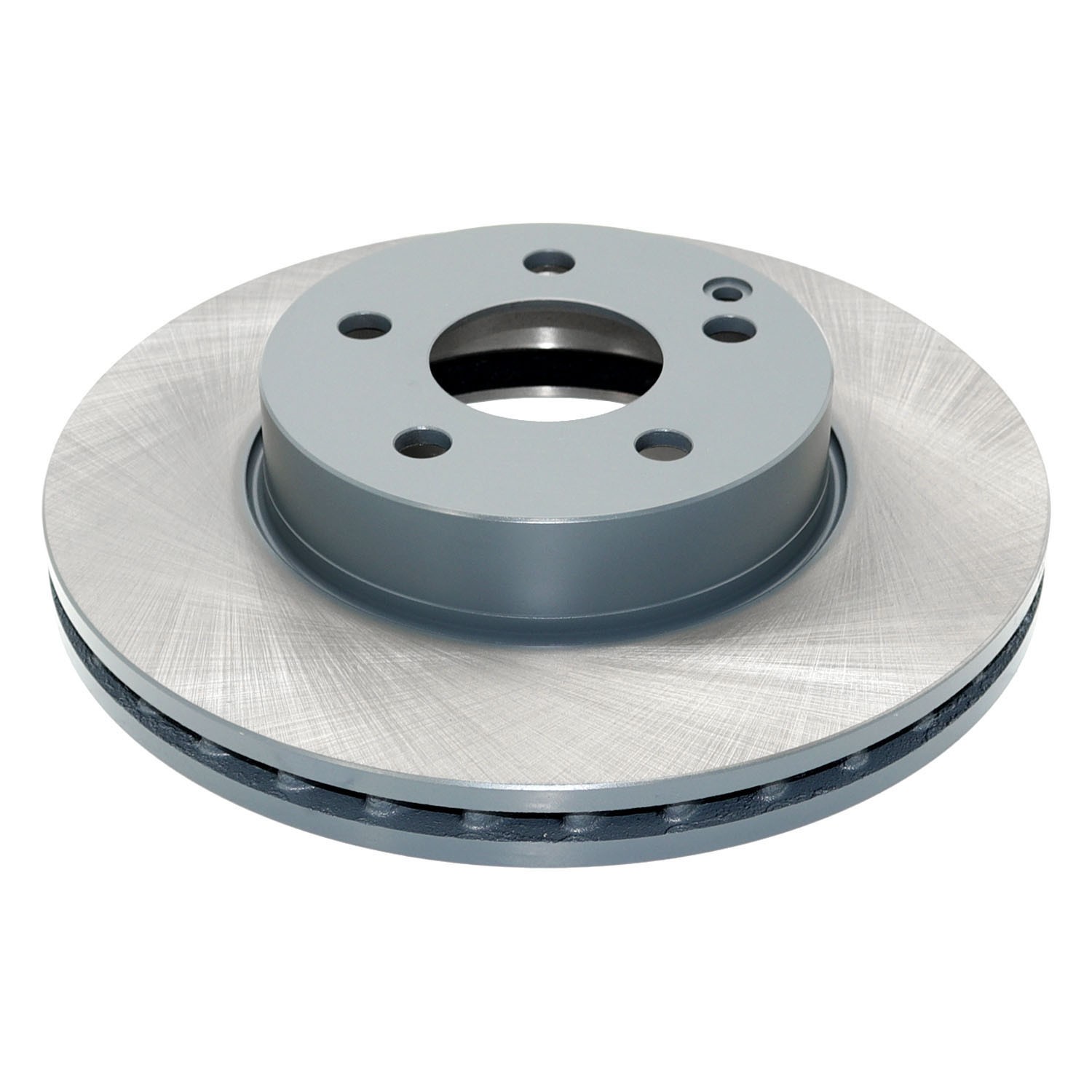 Coated on hat and edge; non-directional swirl finish