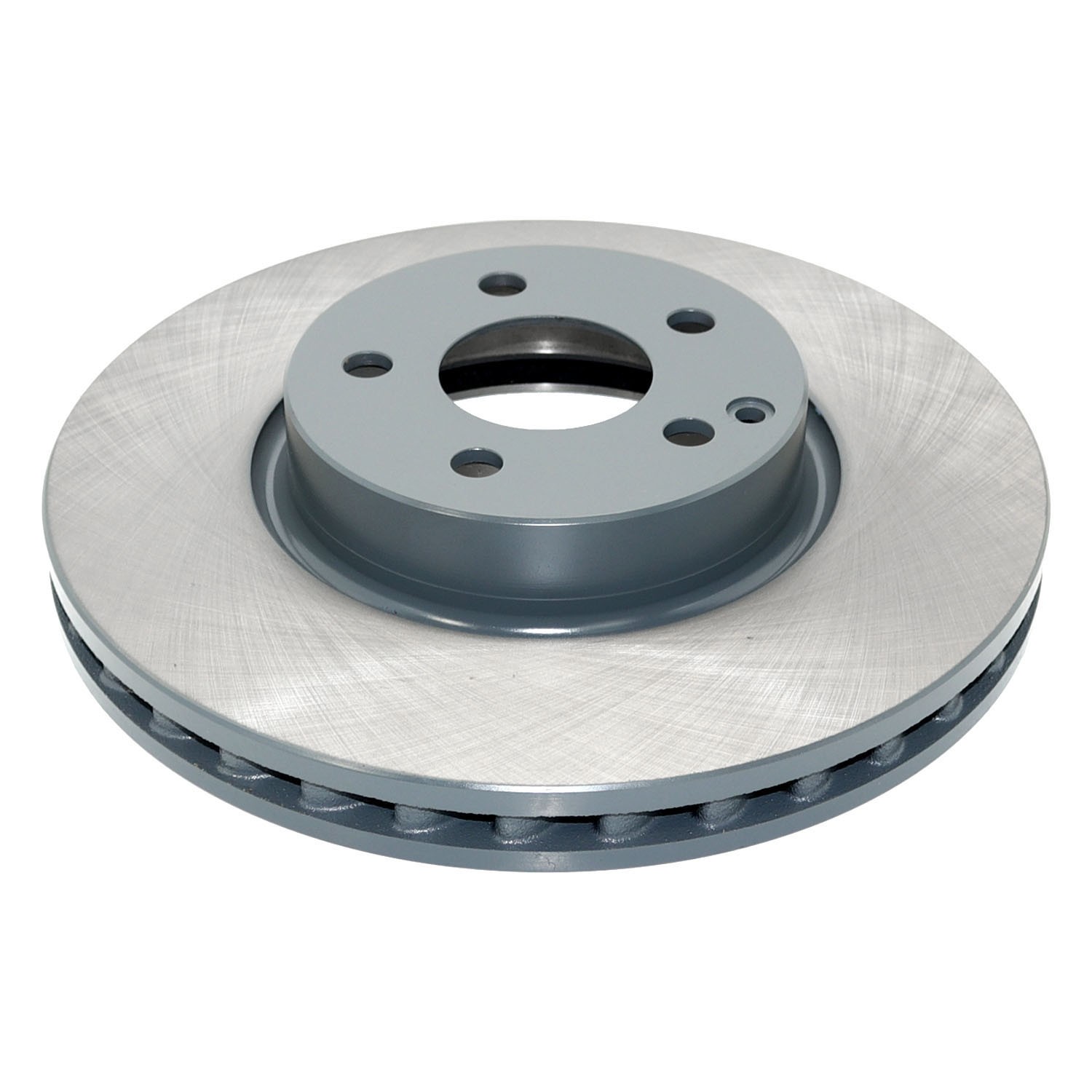 Coated on hat and edge; non-directional swirl finish