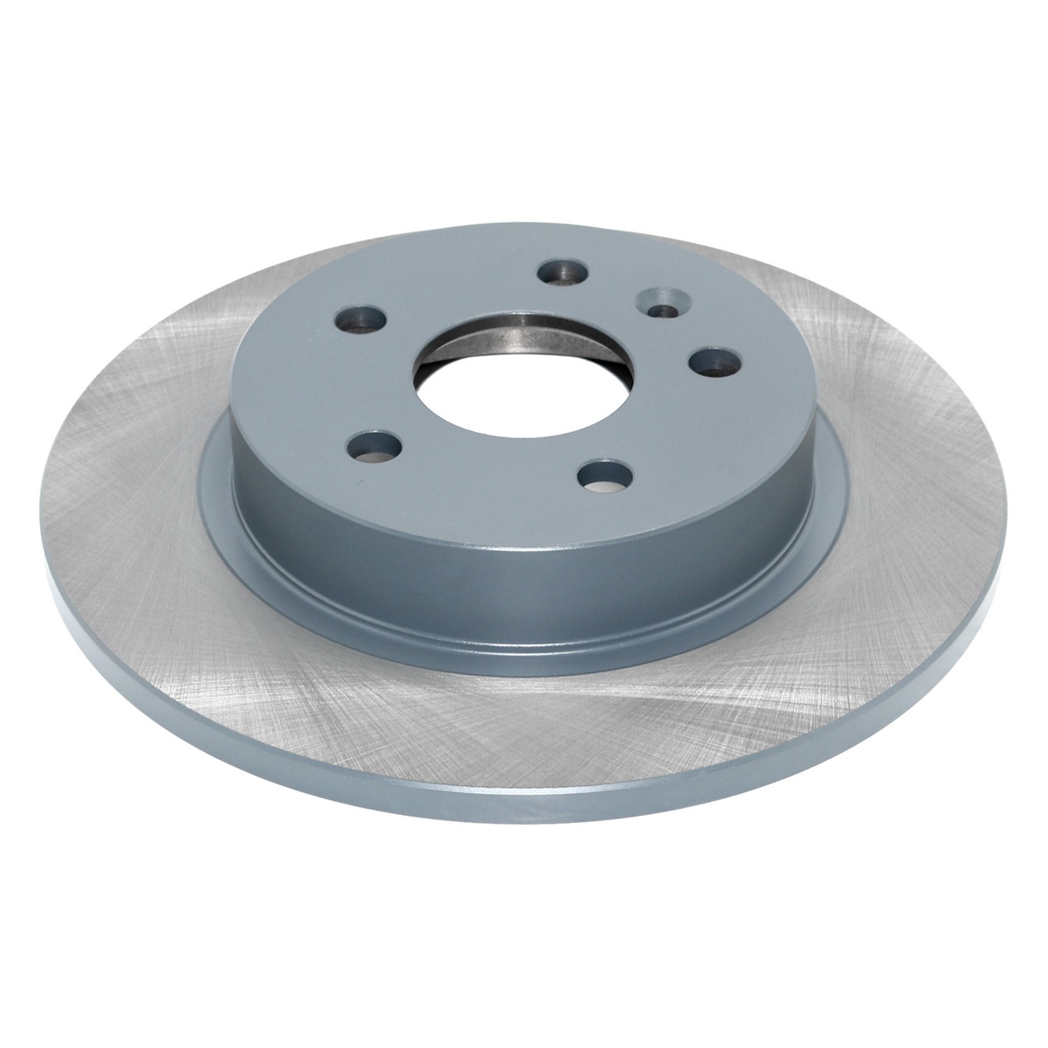 Coated on hat and edge; non-directional swirl finish