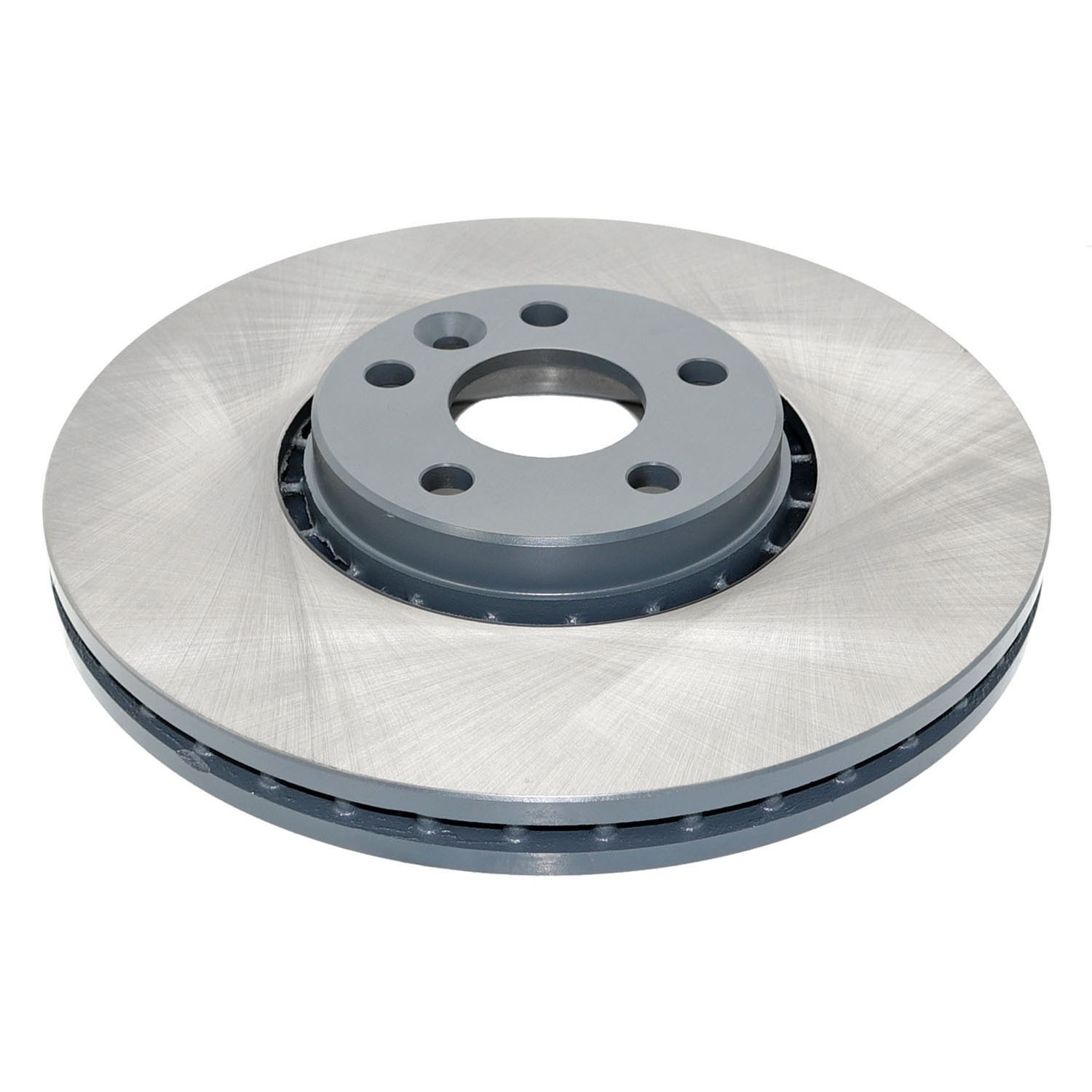 Coated on hat and edge; non-directional swirl finish