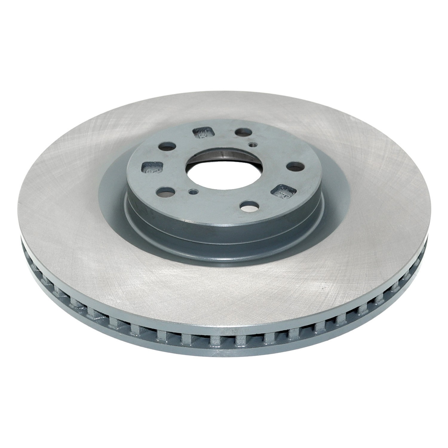 Coated on hat and edge; non-directional swirl finish