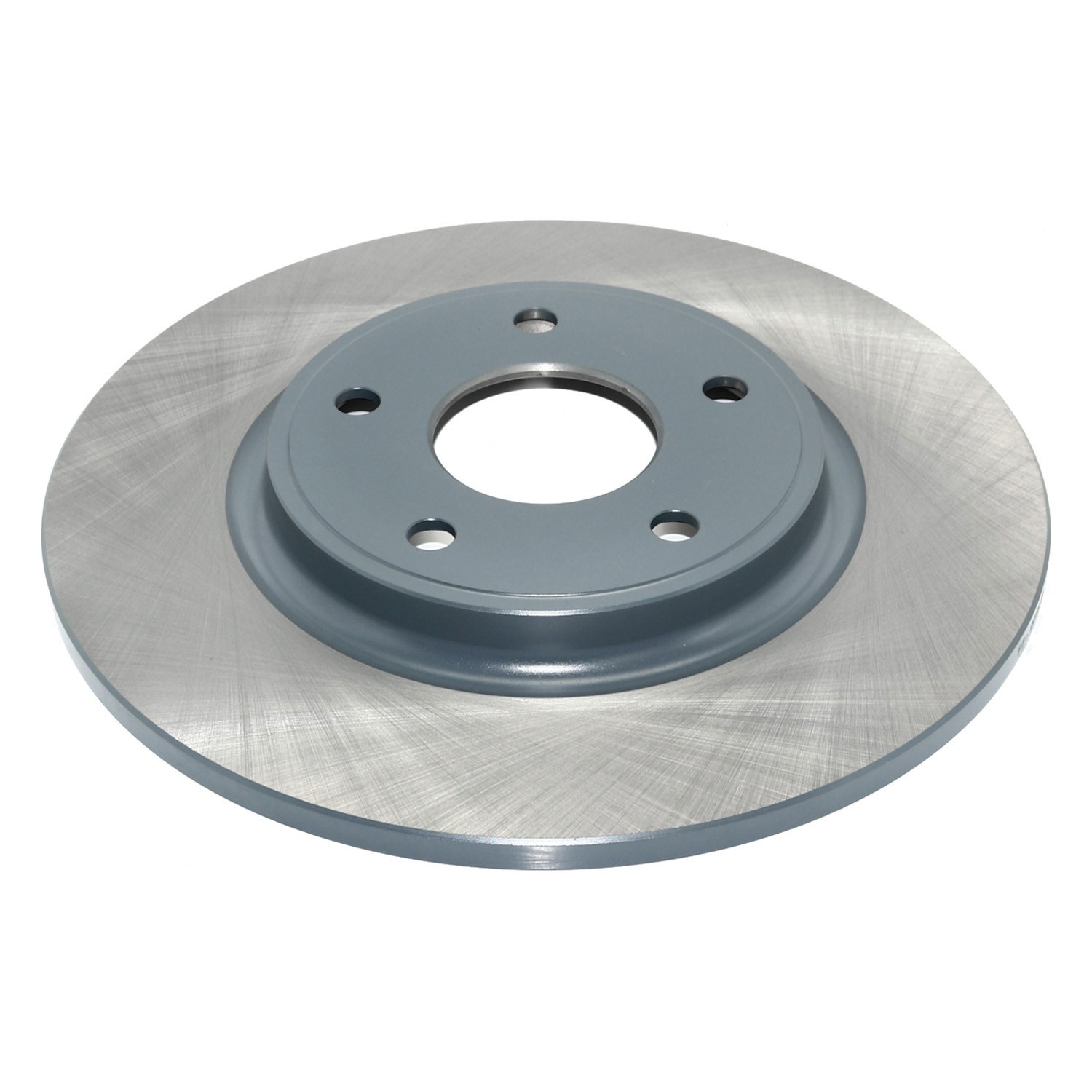 Coated on hat and edge; non-directional swirl finish