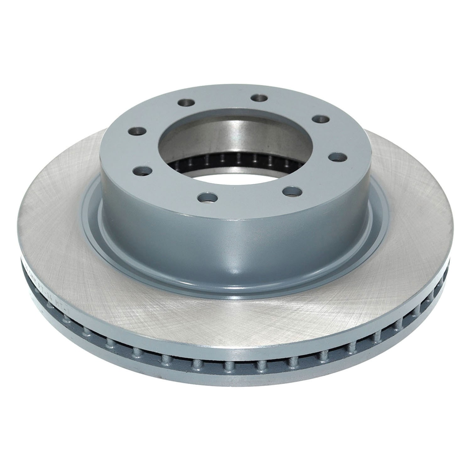Coated on hat and edge; non-directional swirl finish