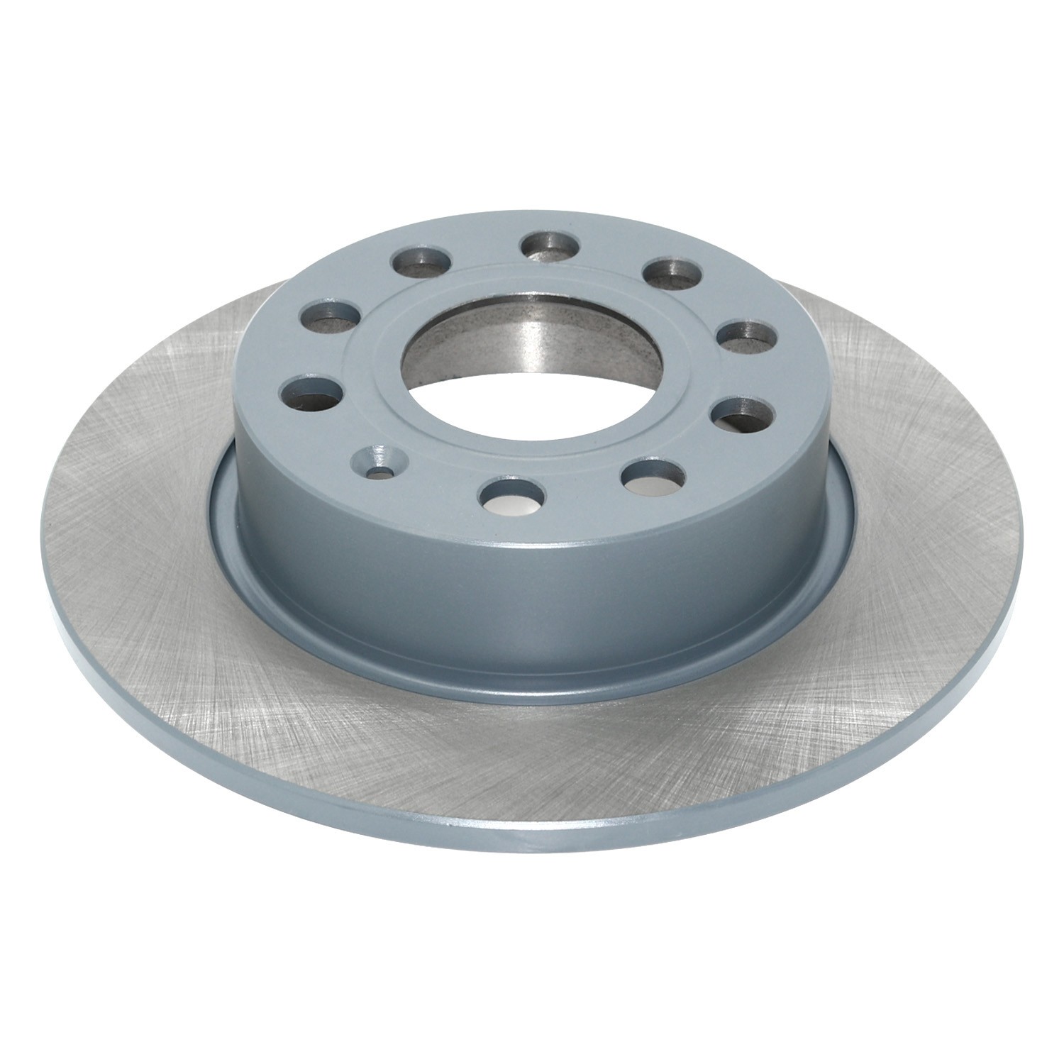 Coated on hat and edge; non-directional swirl finish