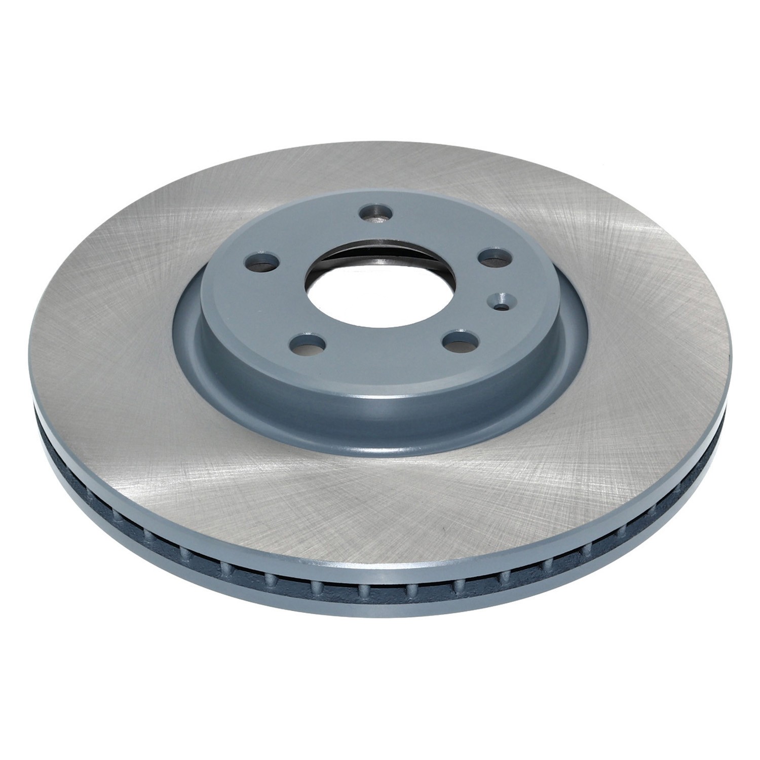 Coated on hat and edge; non-directional swirl finish