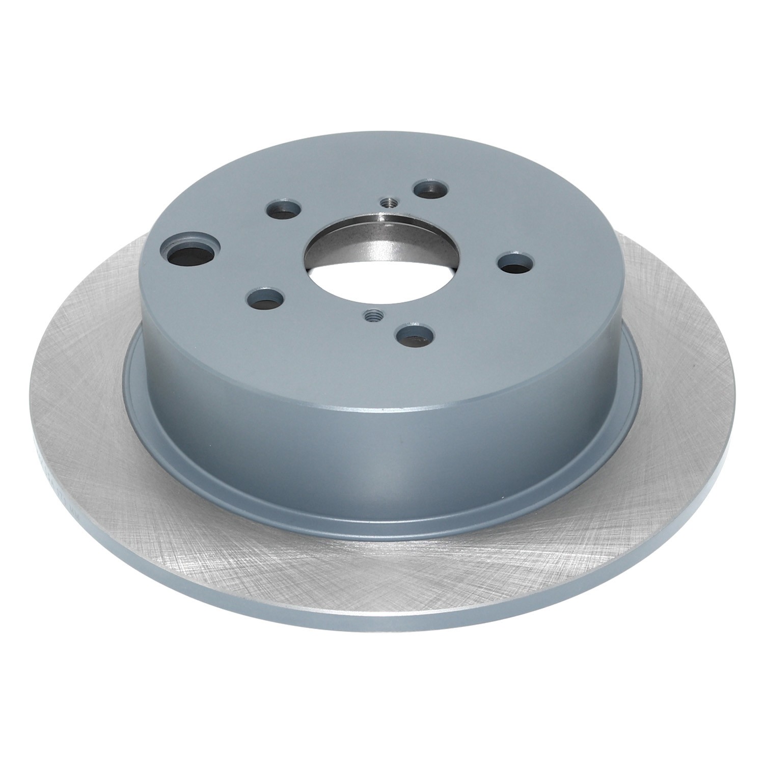 Coated on hat and edge; non-directional swirl finish