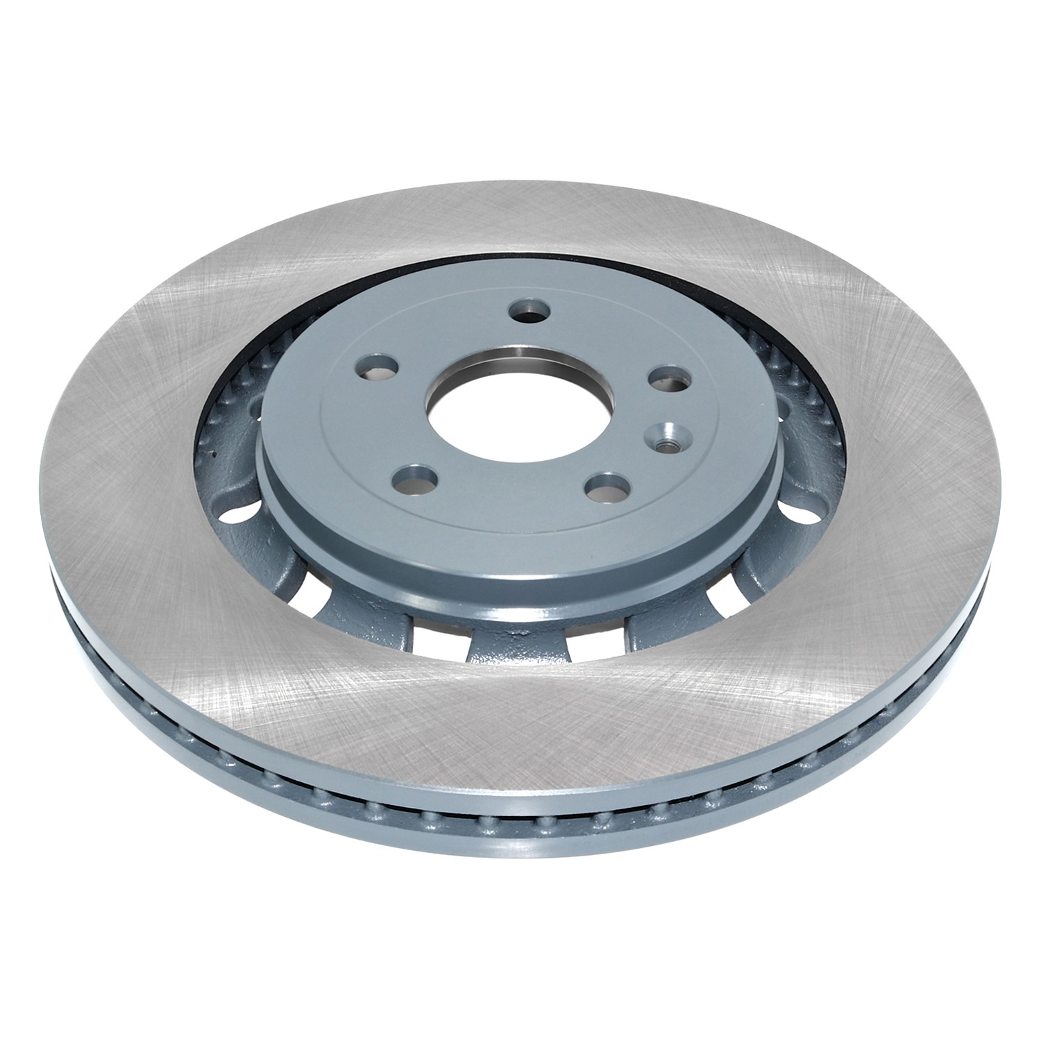 Coated on hat and edge; non-directional swirl finish