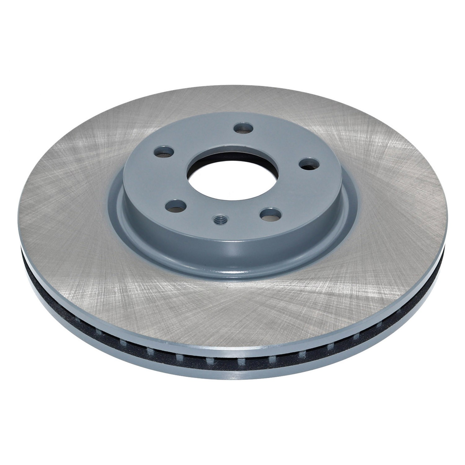 Coated on hat and edge; non-directional swirl finish