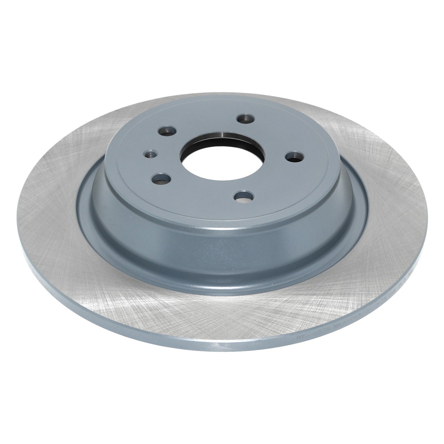 Coated on hat and edge; non-directional swirl finish