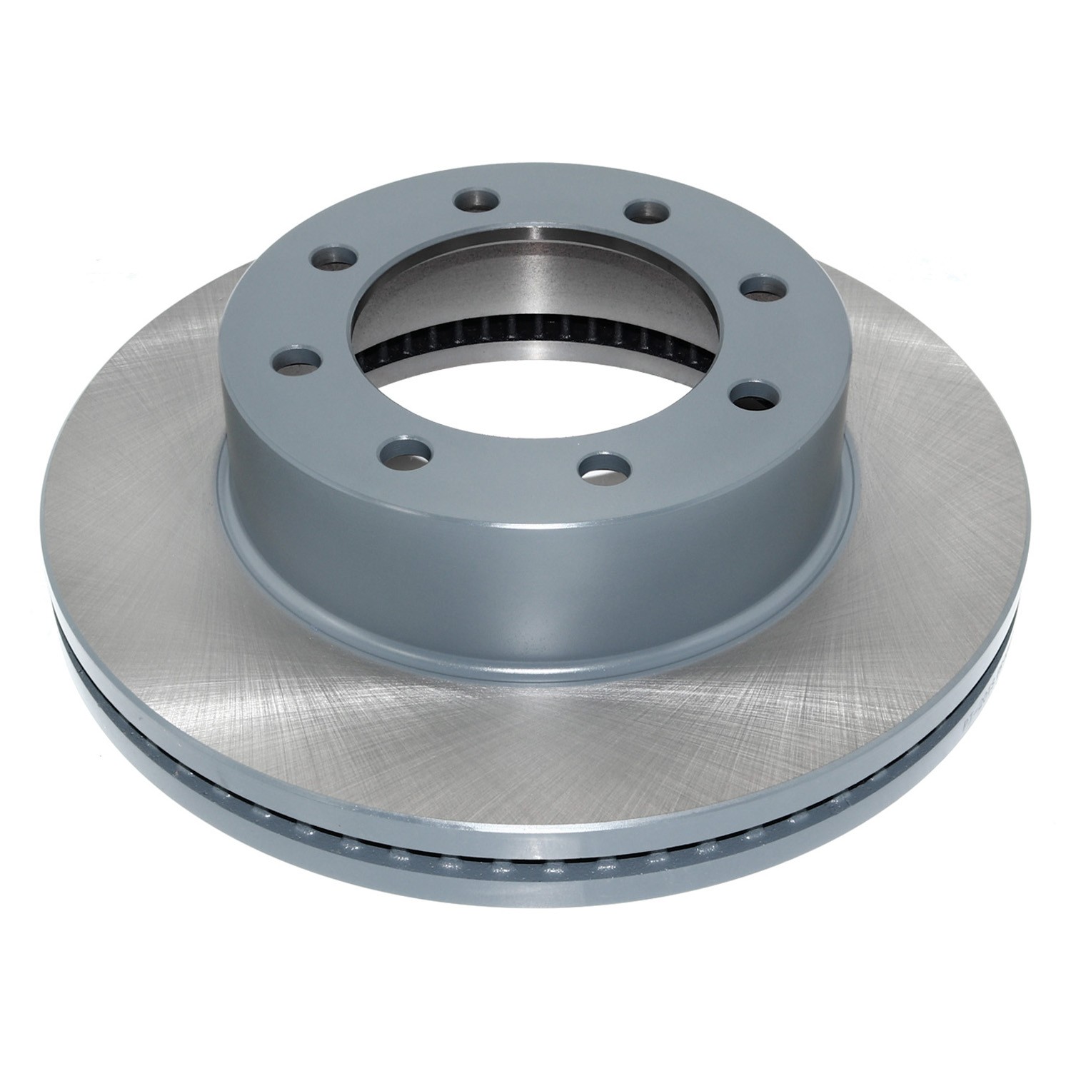 Coated on hat and edge; non-directional swirl finish