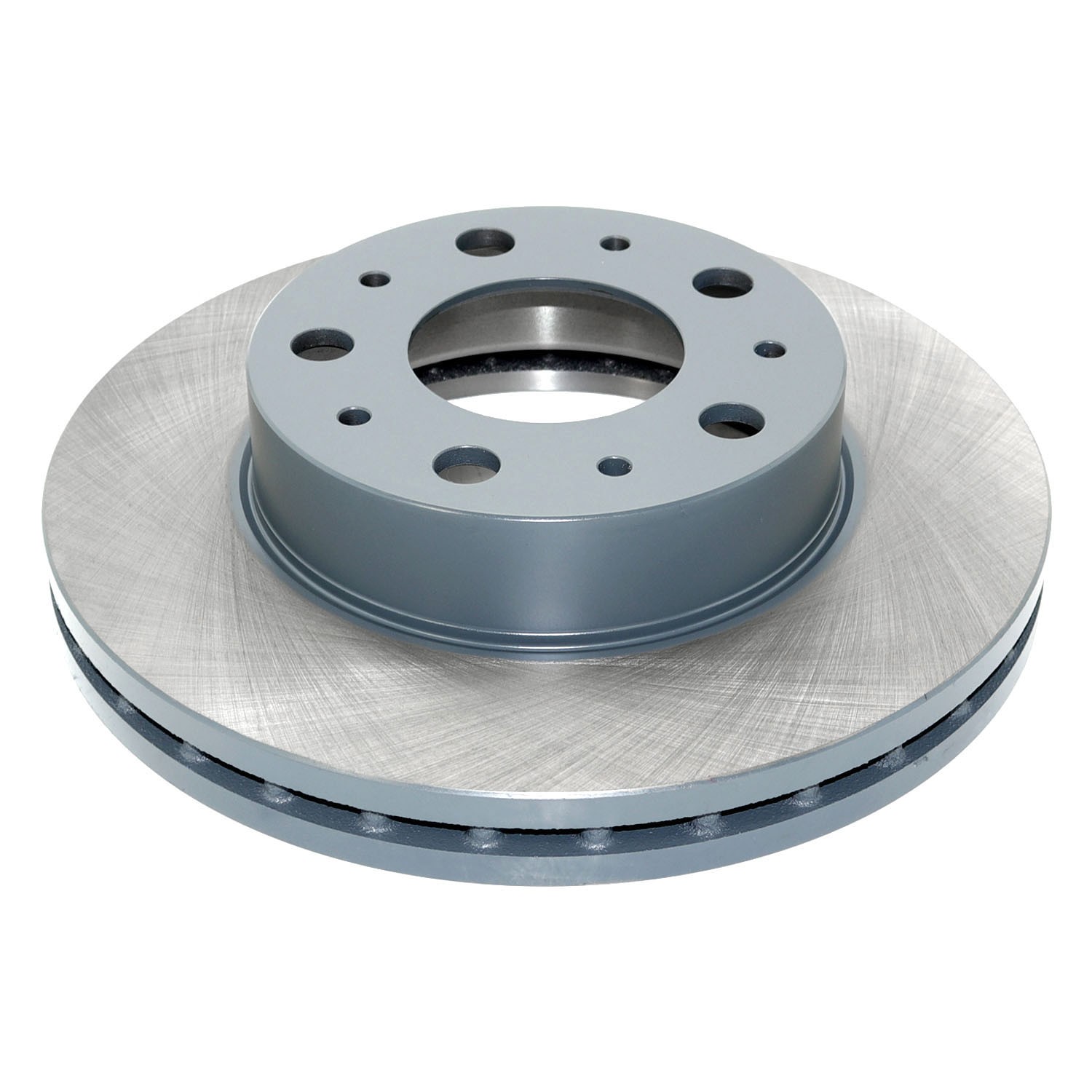 Coated on hat and edge; non-directional swirl finish