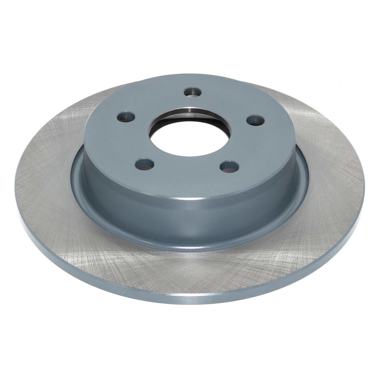 Coated on hat and edge; non-directional swirl finish