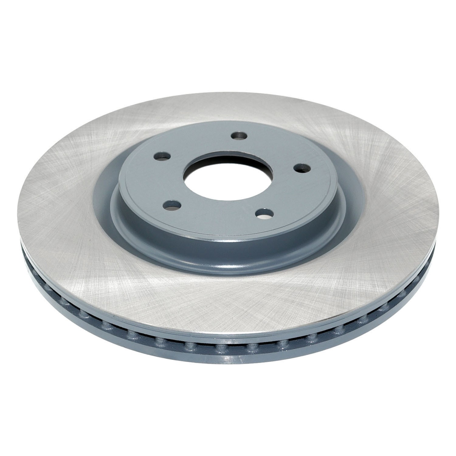 Coated on hat and edge; non-directional swirl finish