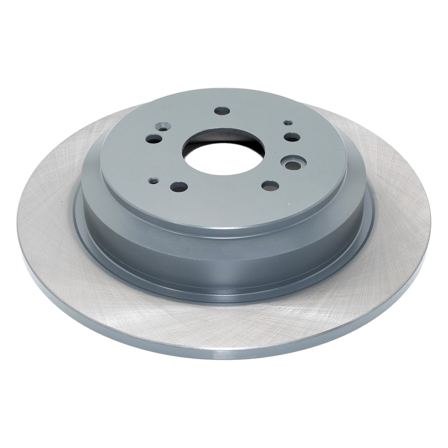 Coated on hat and edge; non-directional swirl finish