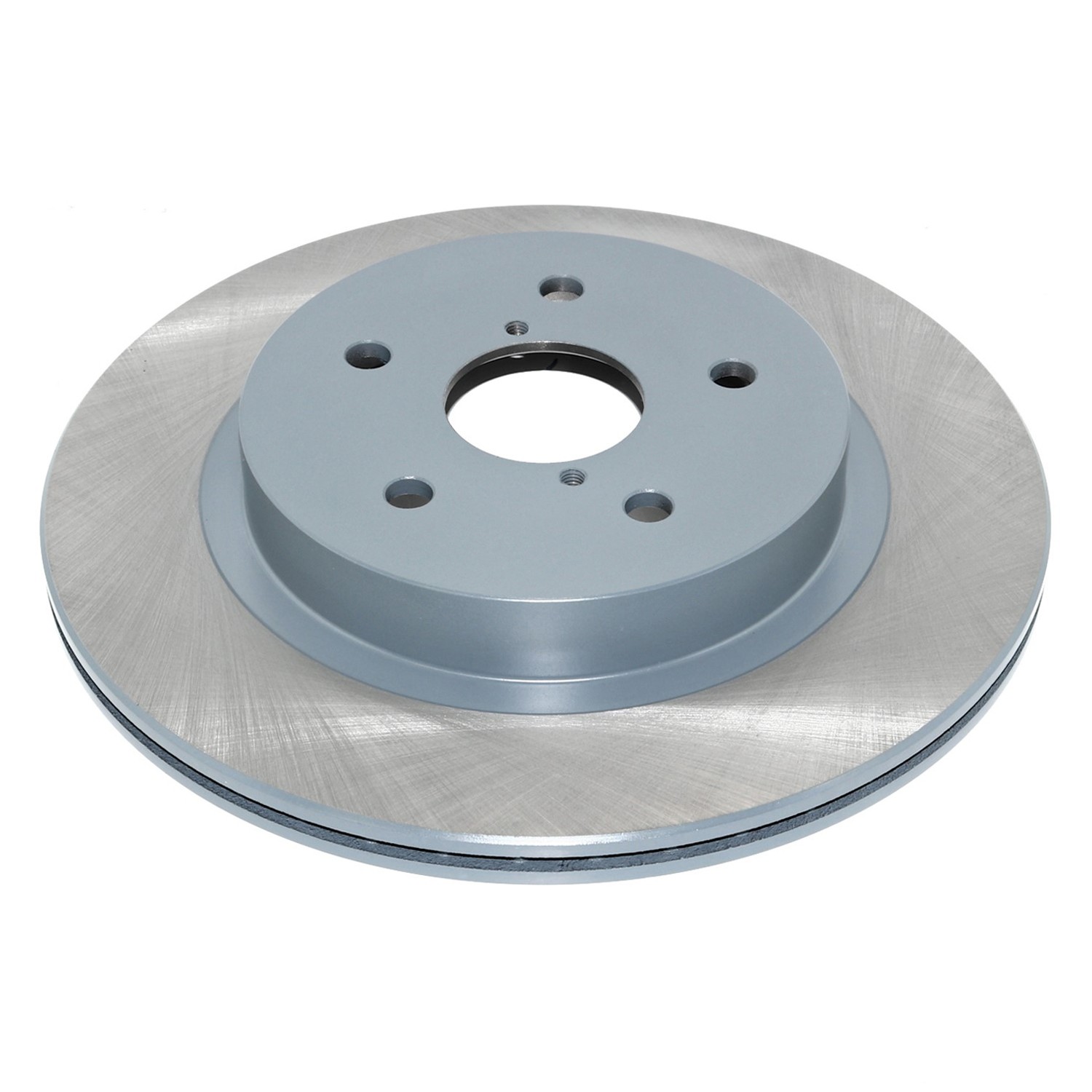 Coated on hat and edge; non-directional swirl finish