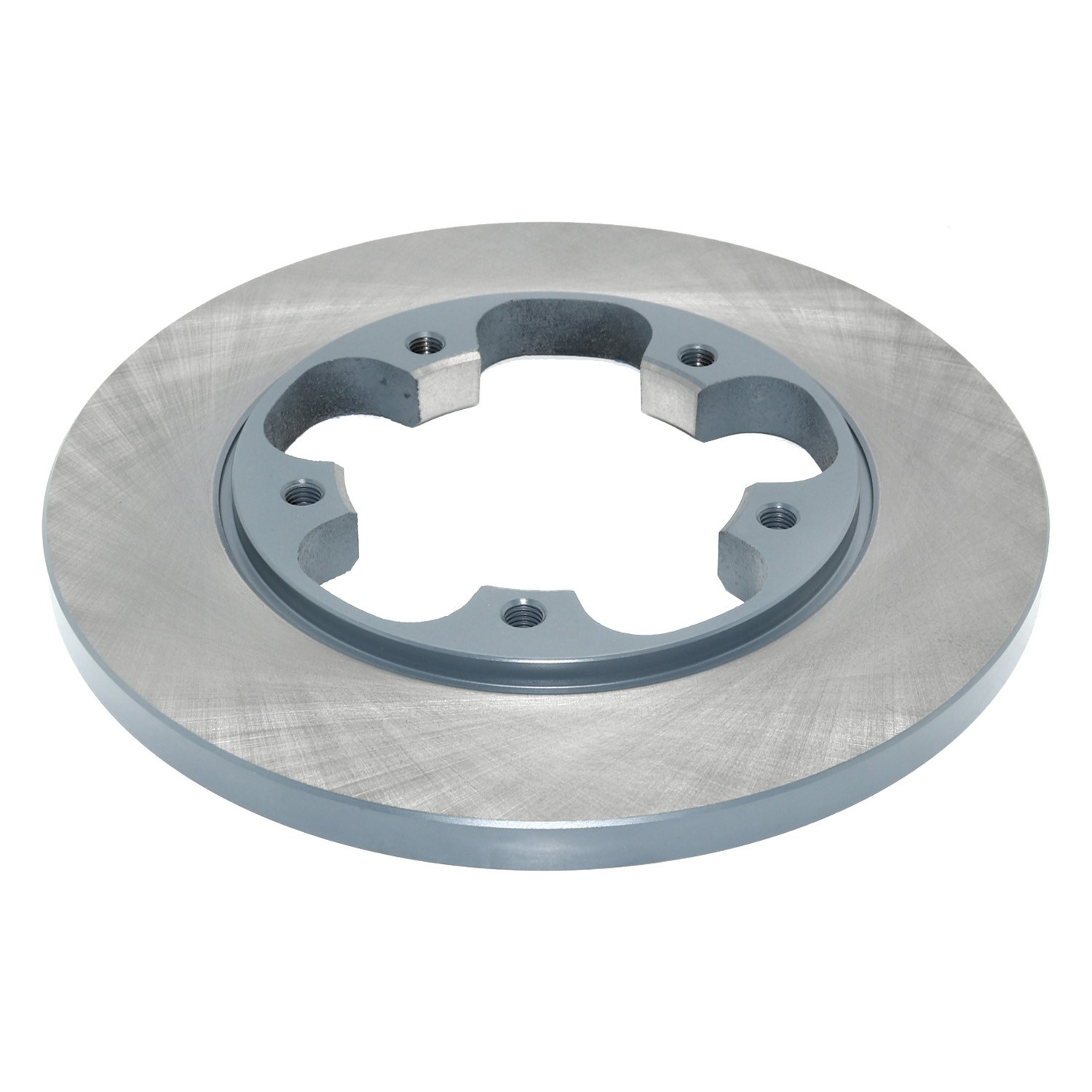 Coated on hat and edge; non-directional swirl finish