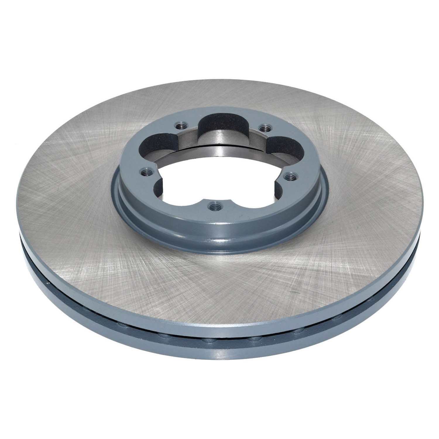 Coated on hat and edge; non-directional swirl finish