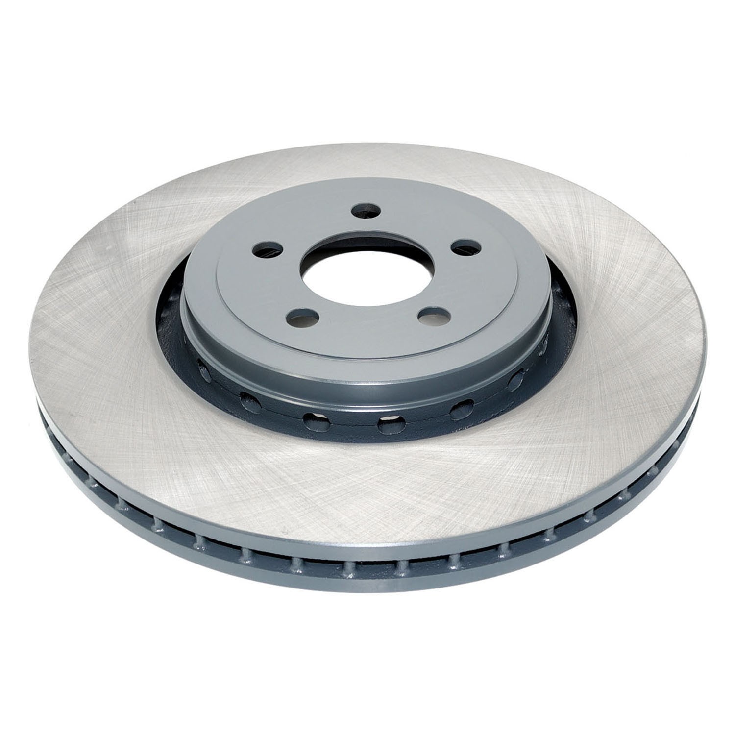 Coated on hat and edge; non-directional swirl finish