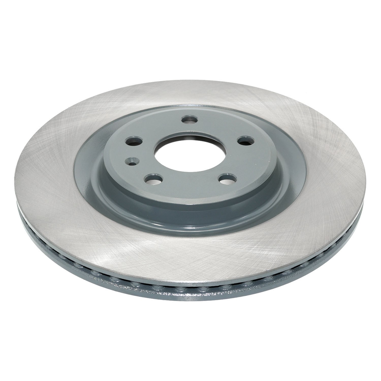 Coated on hat and edge; non-directional swirl finish