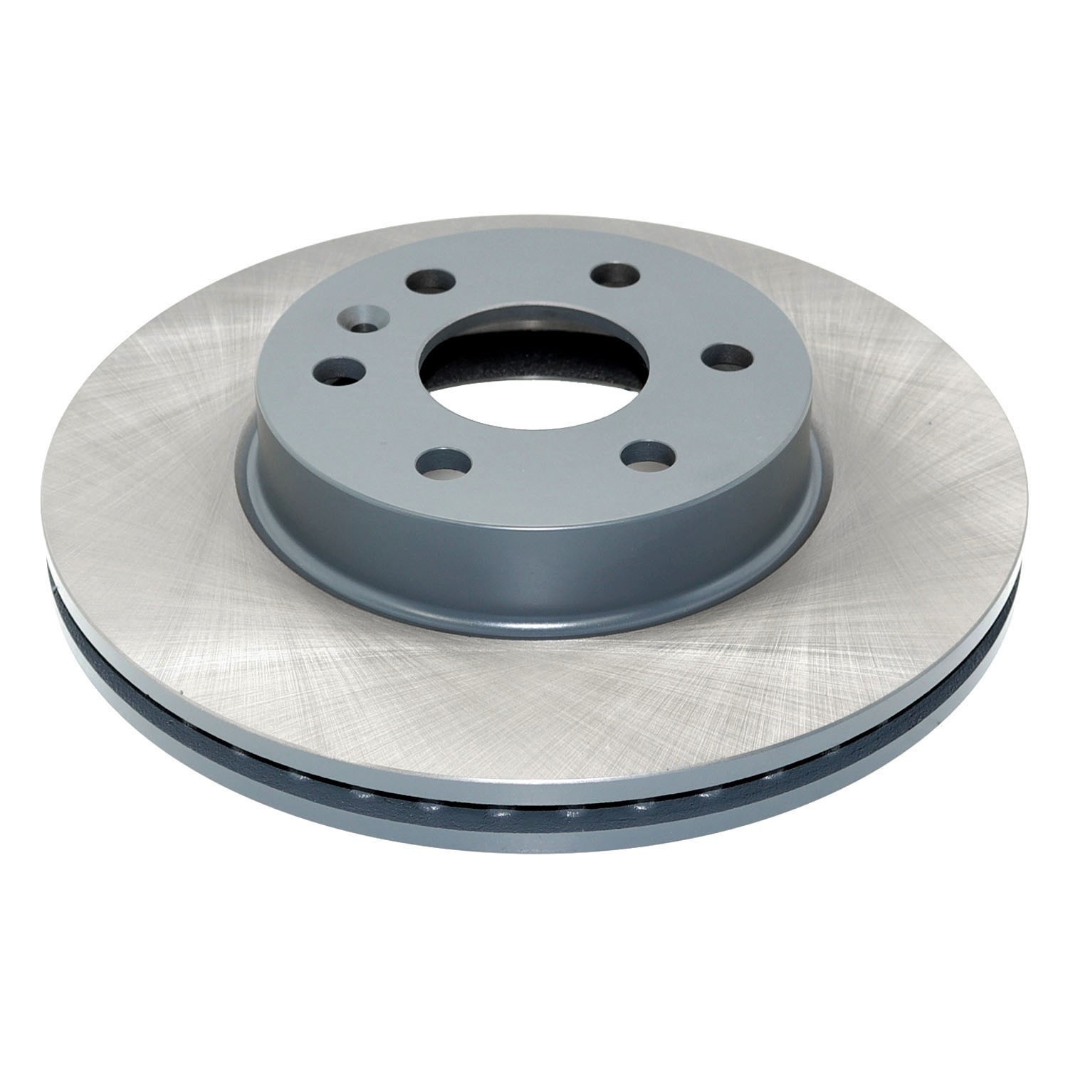 Coated on hat and edge; non-directional swirl finish