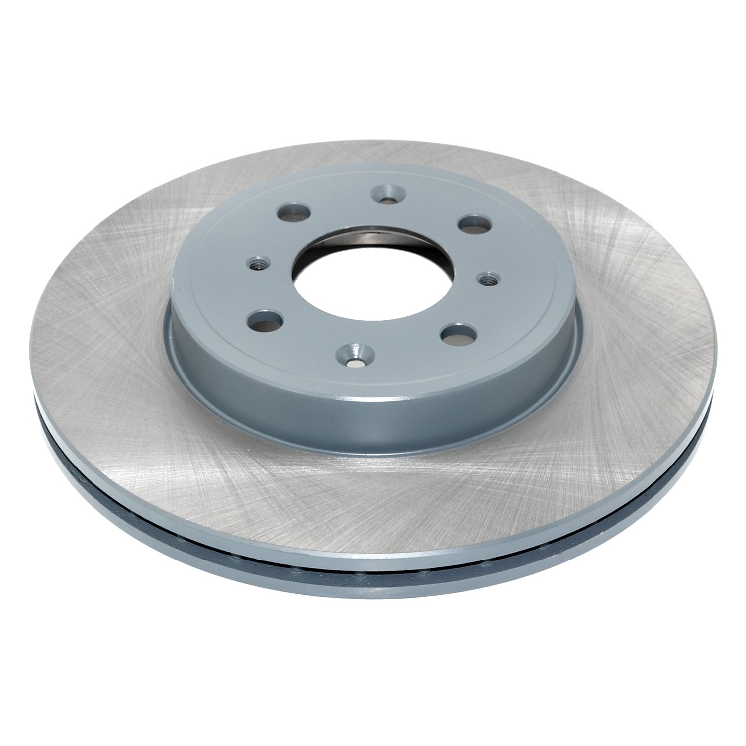 Coated on hat and edge; non-directional swirl finish