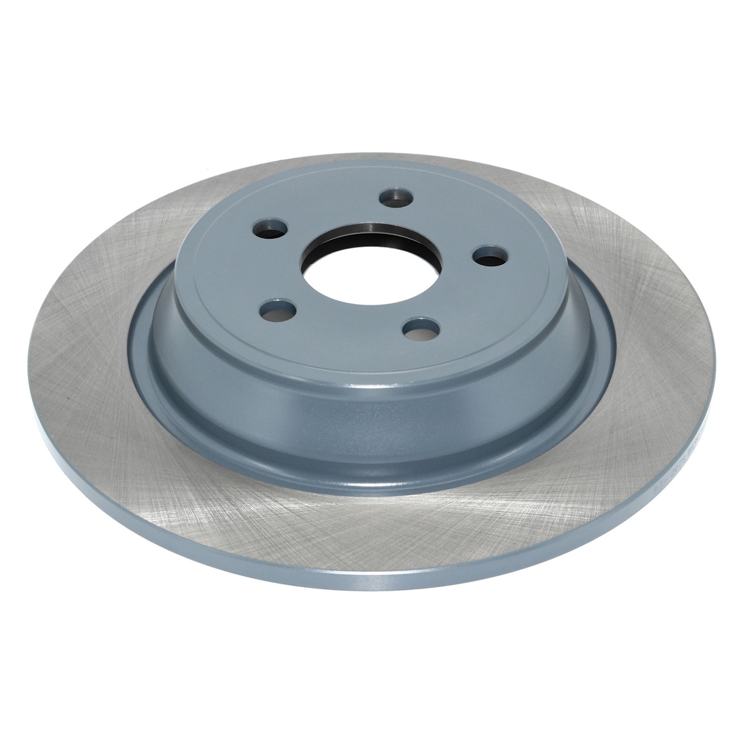 Coated on hat and edge; non-directional swirl finish