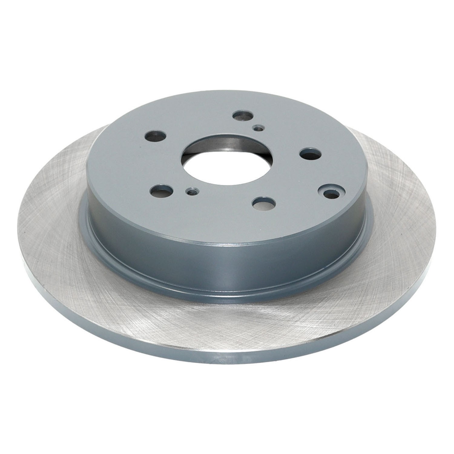 Coated on hat and edge; non-directional swirl finish