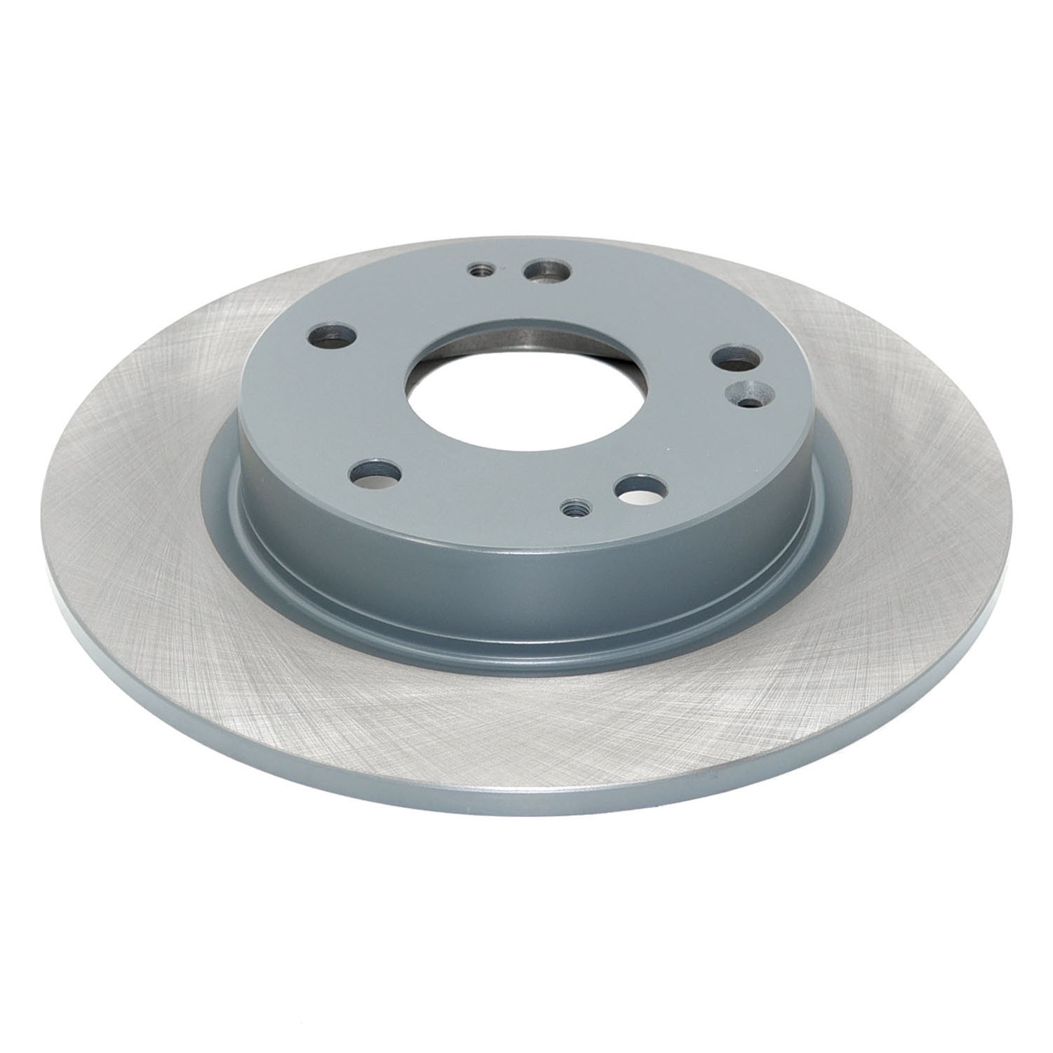 Coated on hat and edge; non-directional swirl finish