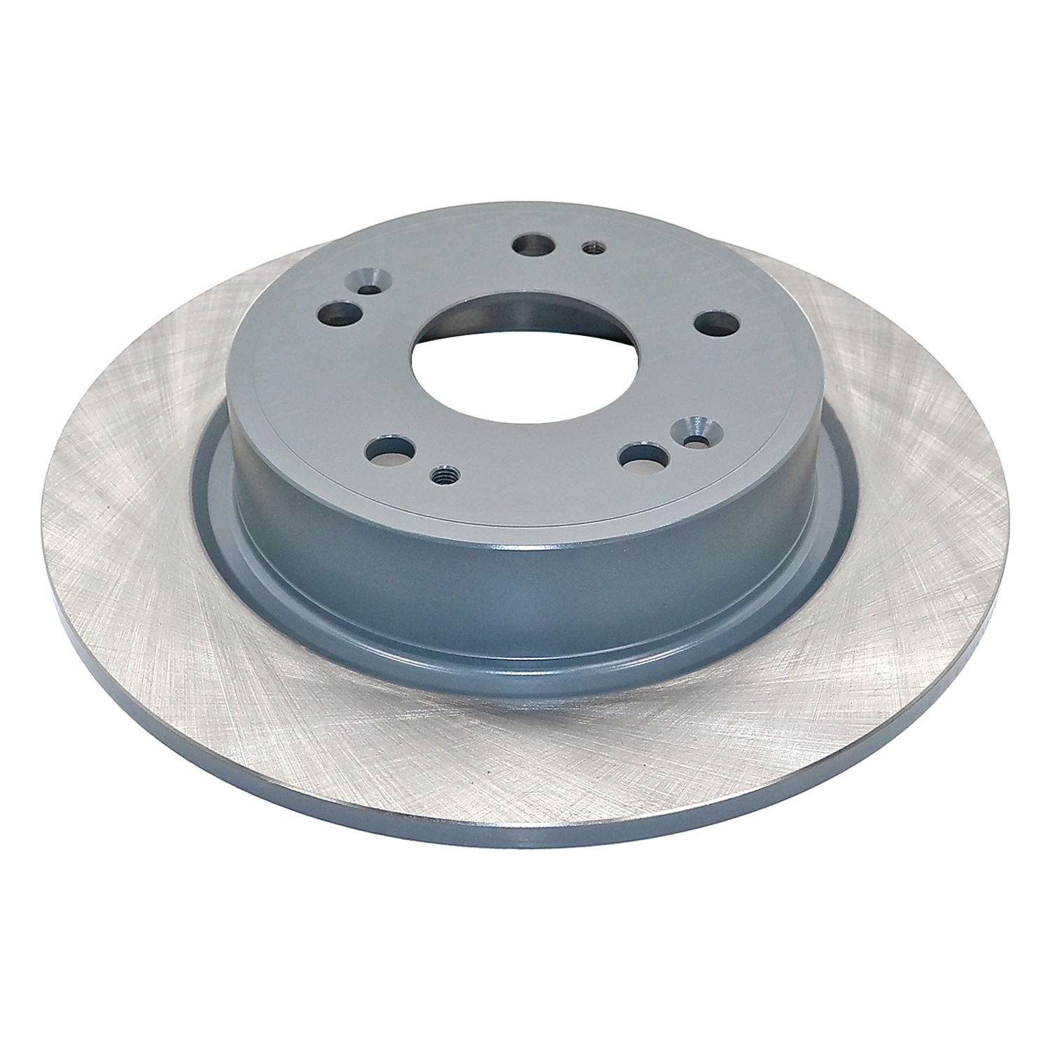 Coated on hat and edge; non-directional swirl finish