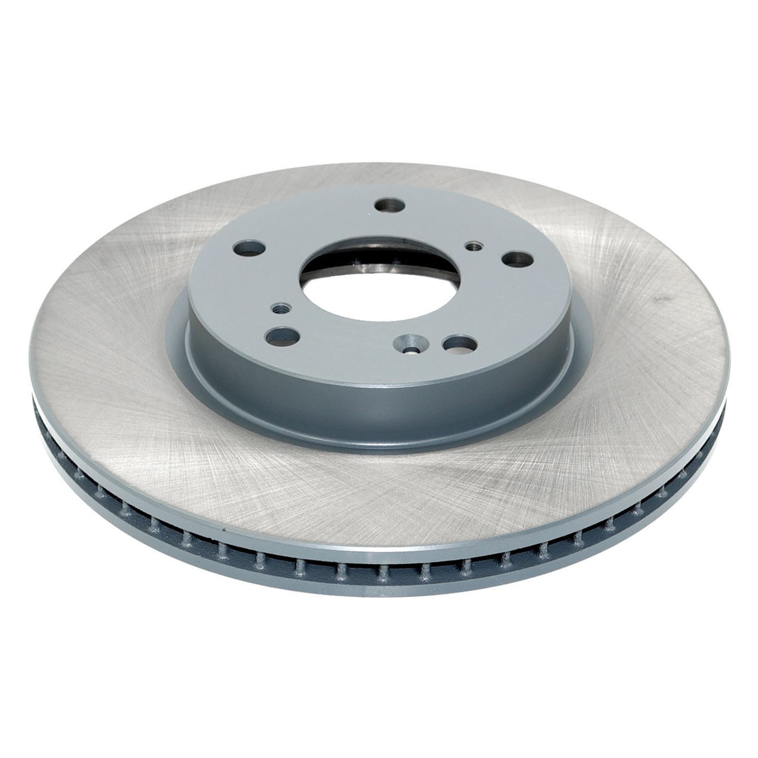 Coated on hat and edge; non-directional swirl finish