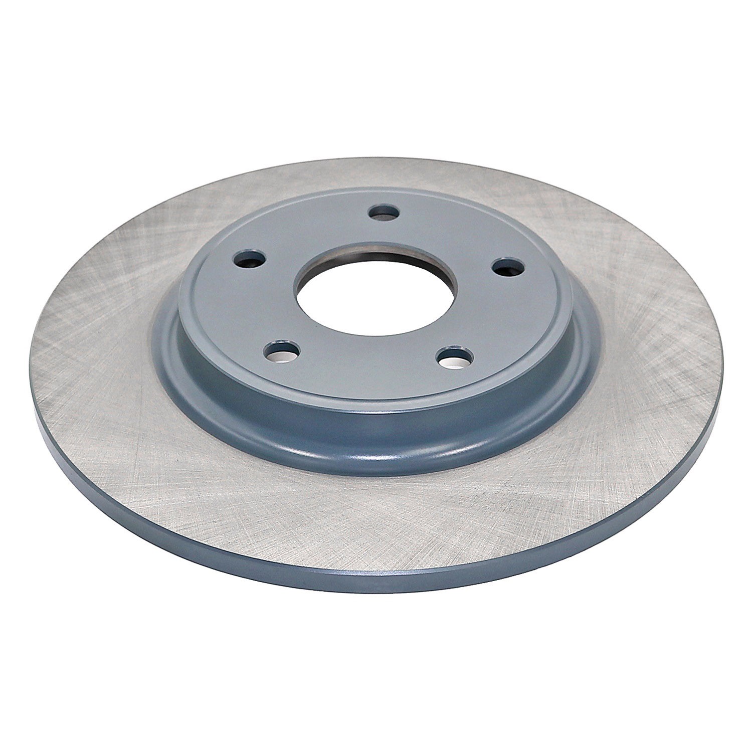 Coated on hat and edge; non-directional swirl finish