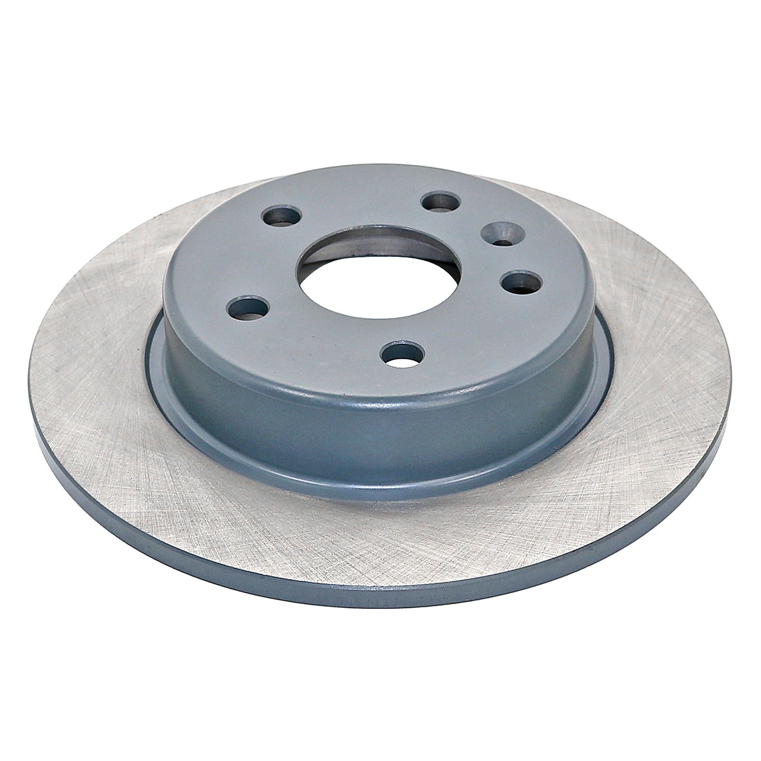 Coated on hat and edge; non-directional swirl finish