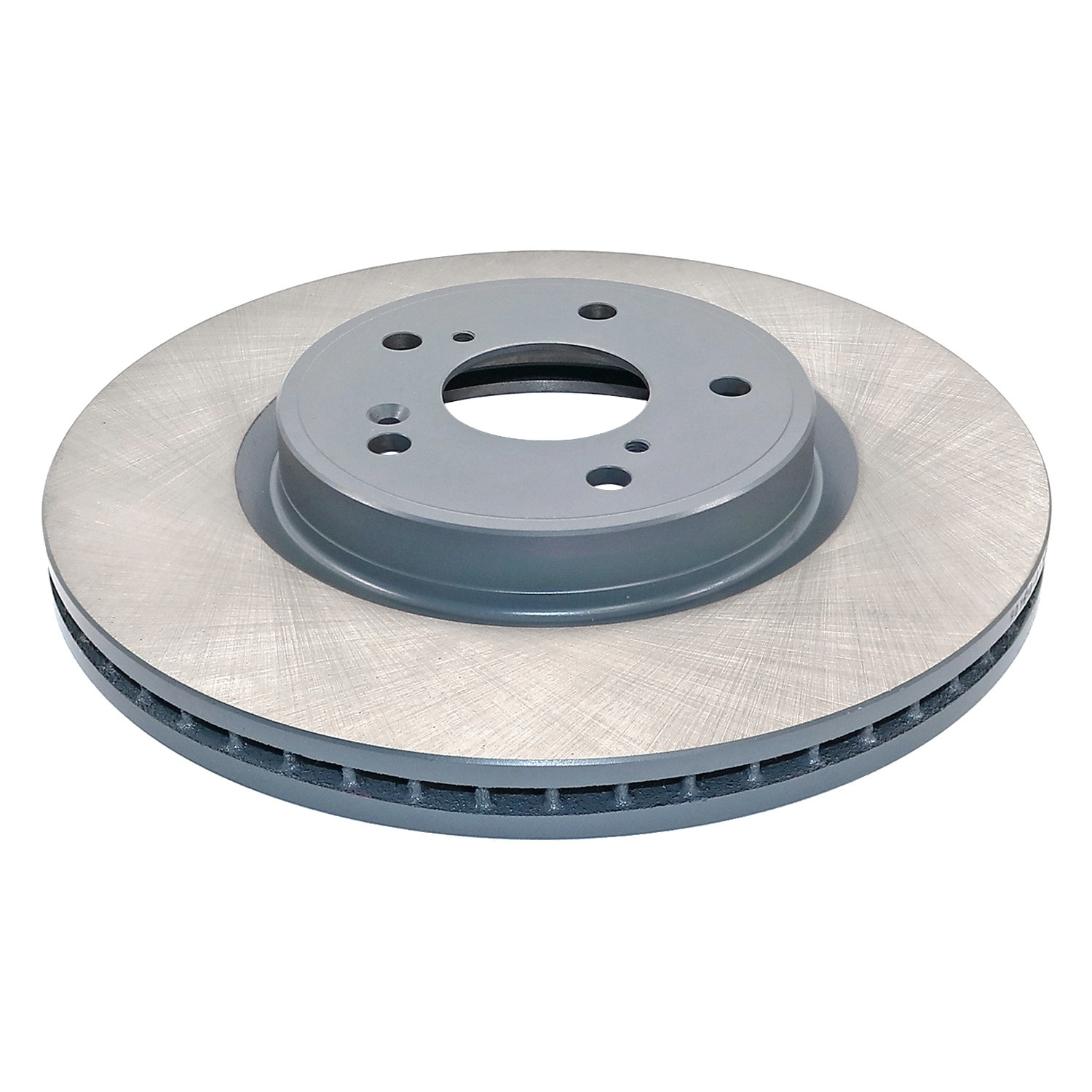 Coated on hat and edge; non-directional swirl finish