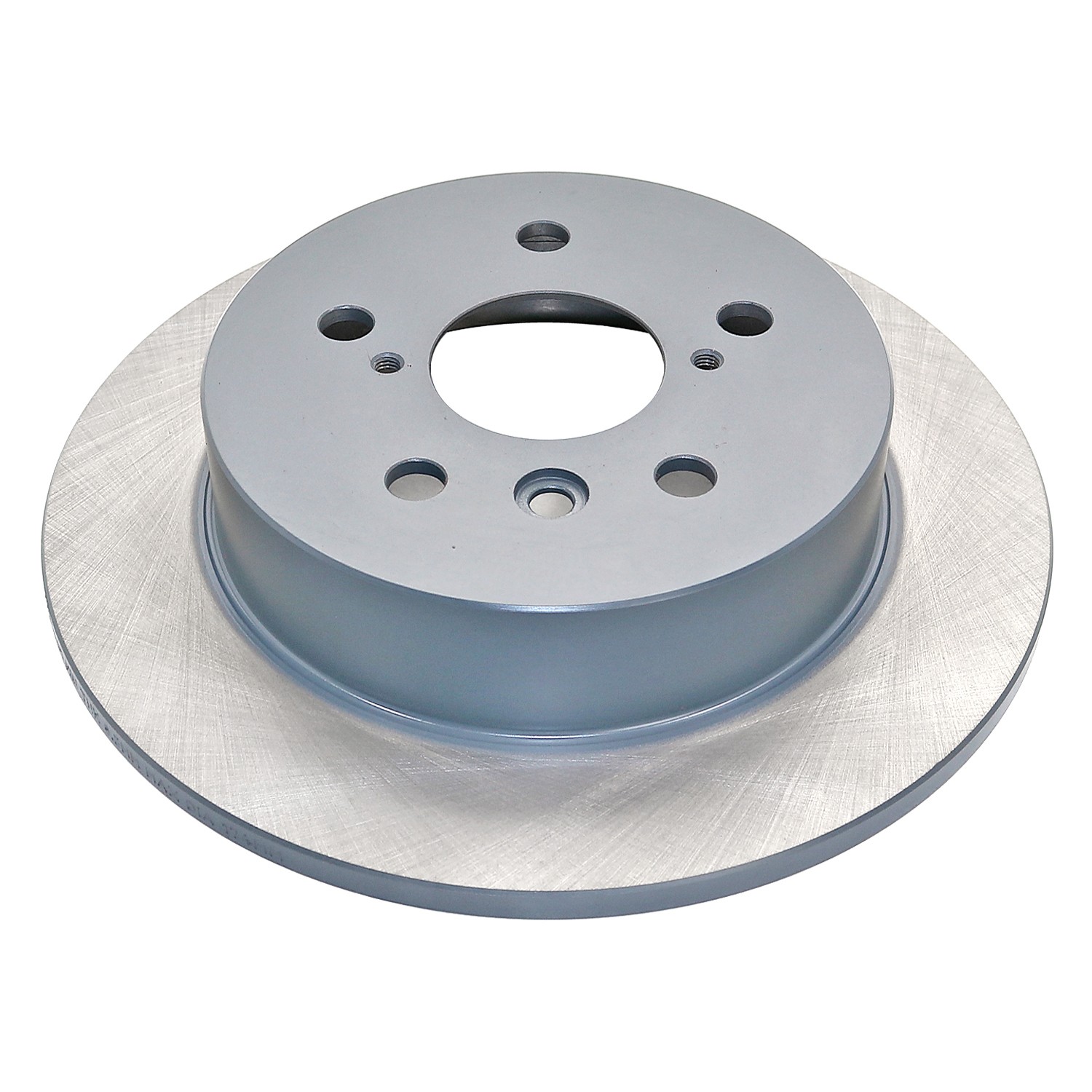 Coated on hat and edge; non-directional swirl finish