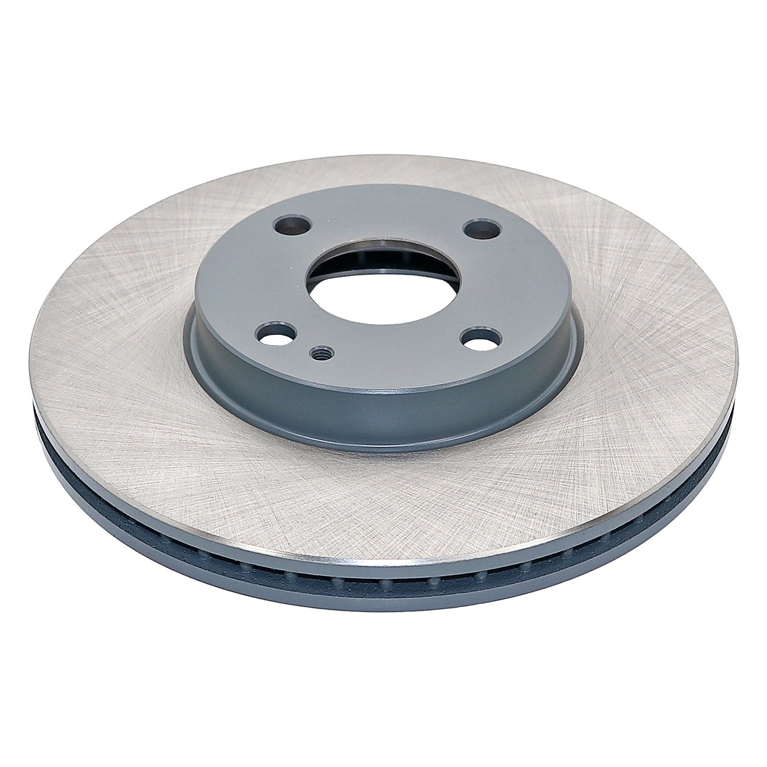 Coated on hat and edge; non-directional swirl finish