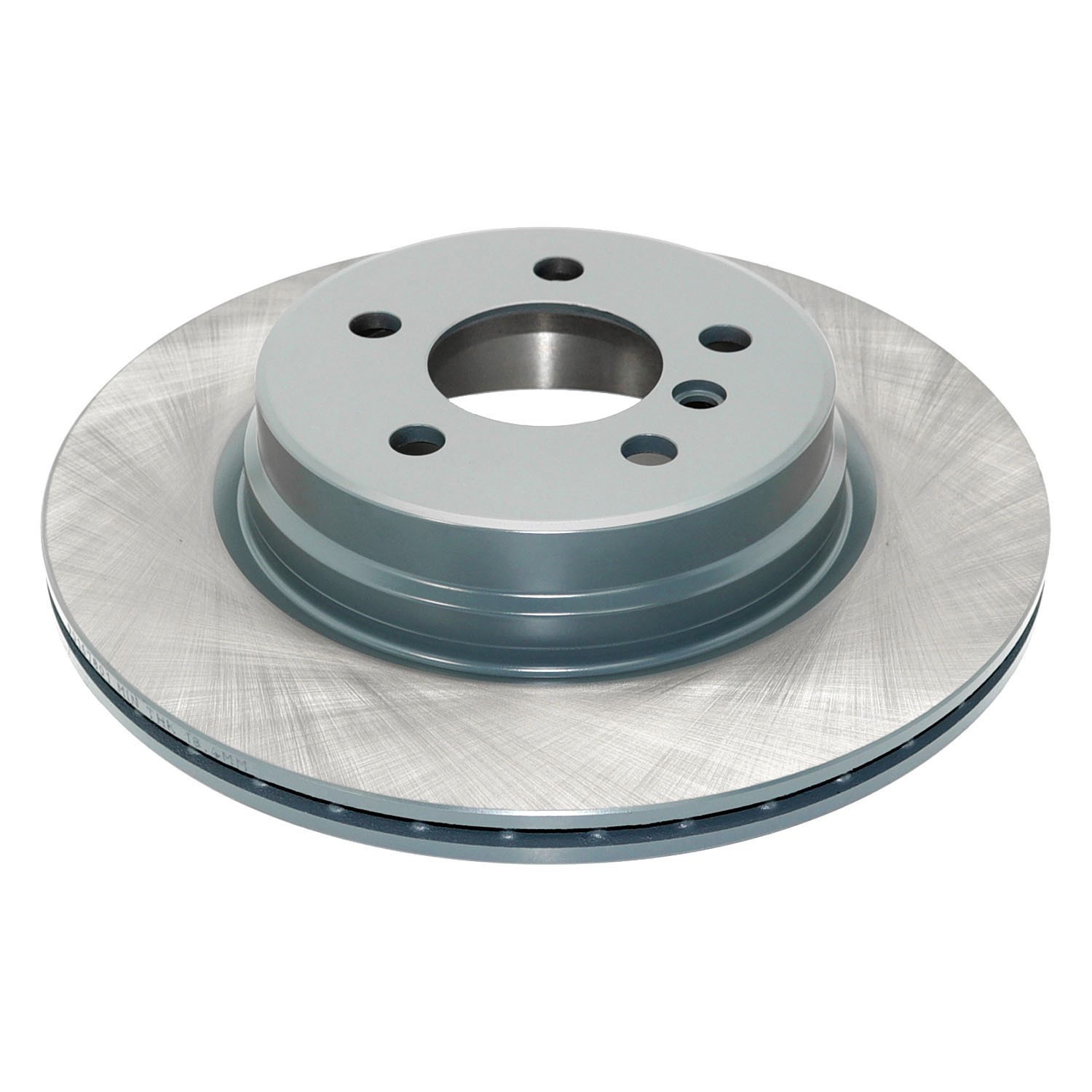 Coated on hat and edge; non-directional swirl finish