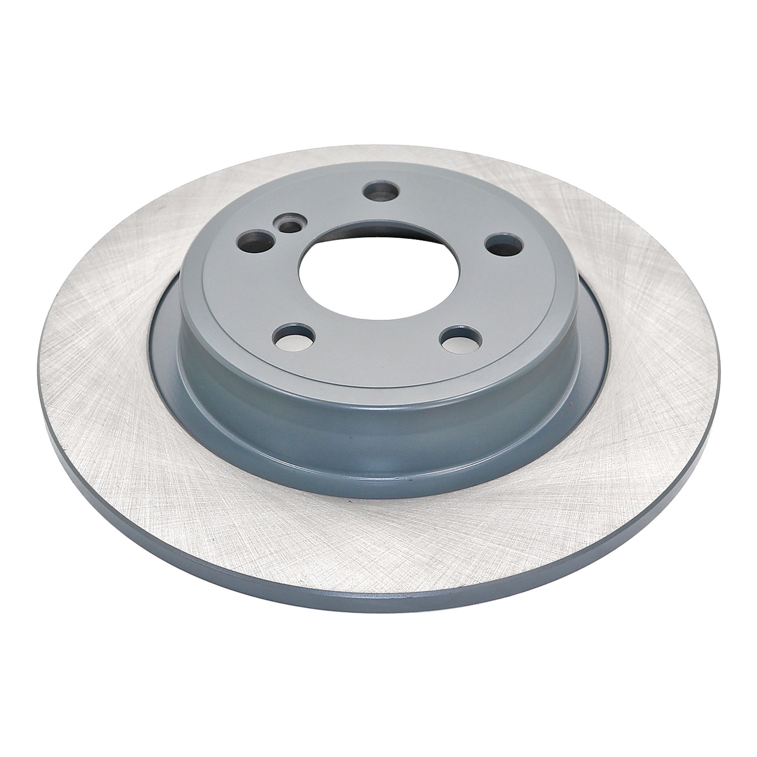 Coated on hat and edge; non-directional swirl finish