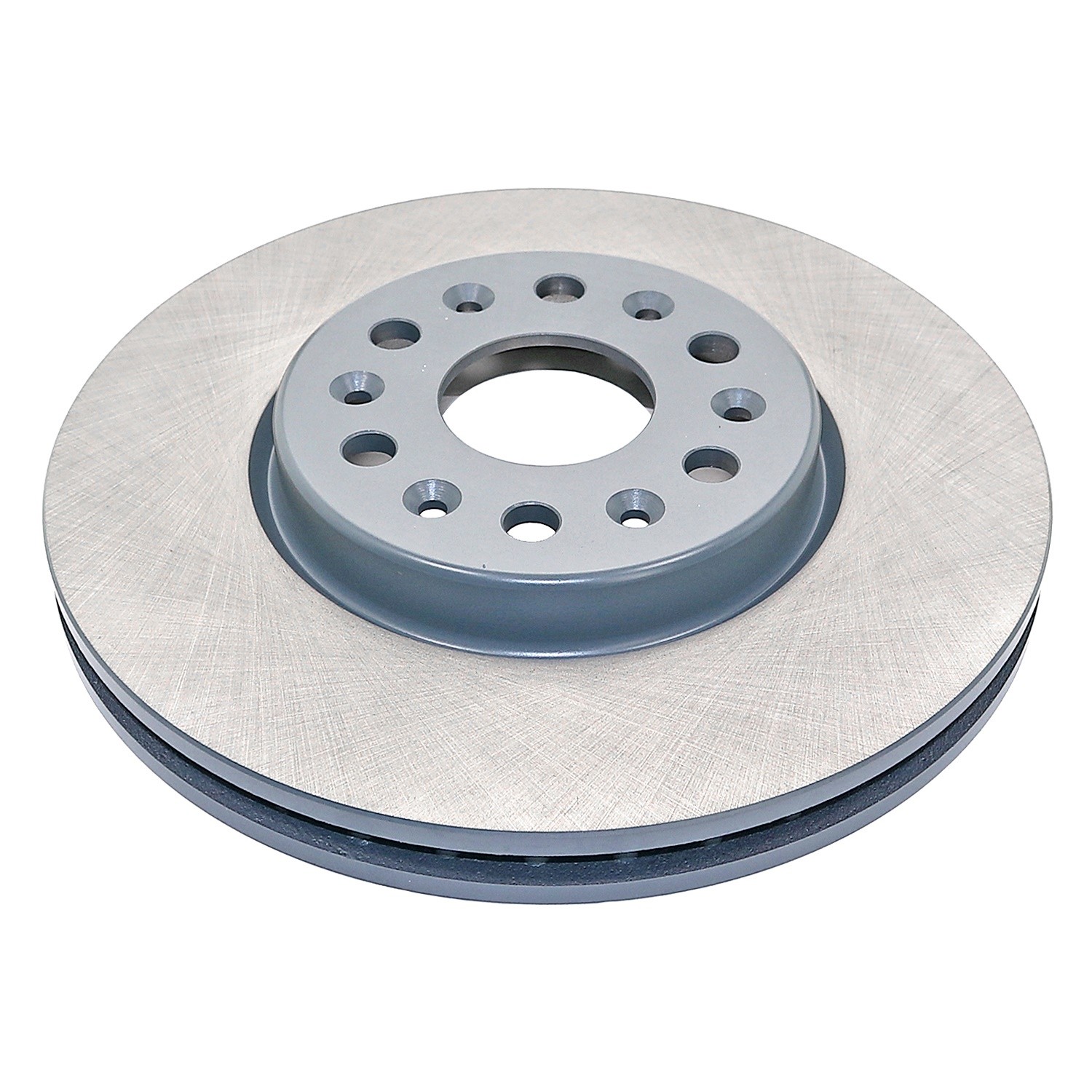 Coated on hat and edge; non-directional swirl finish