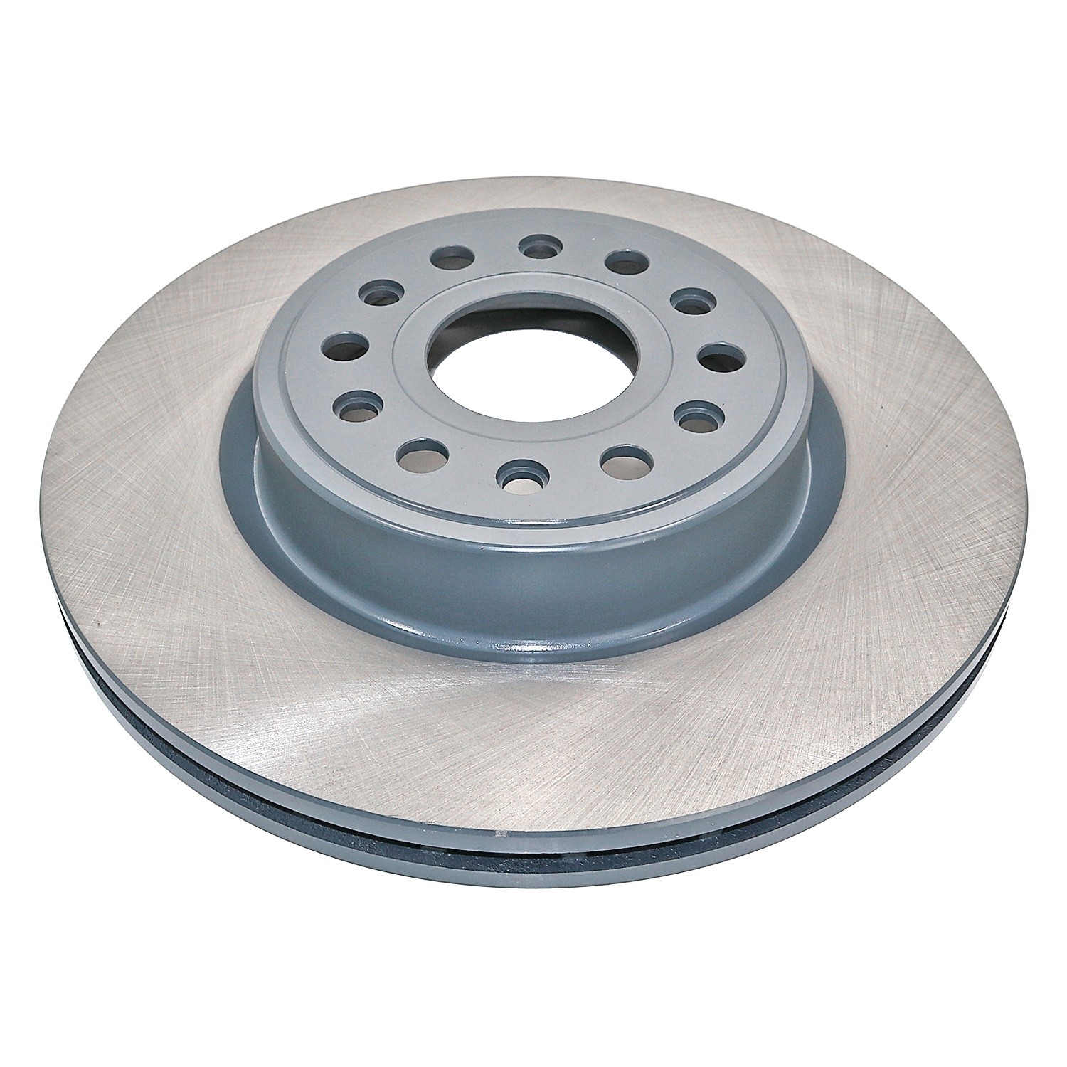 Coated on hat and edge; non-directional swirl finish
