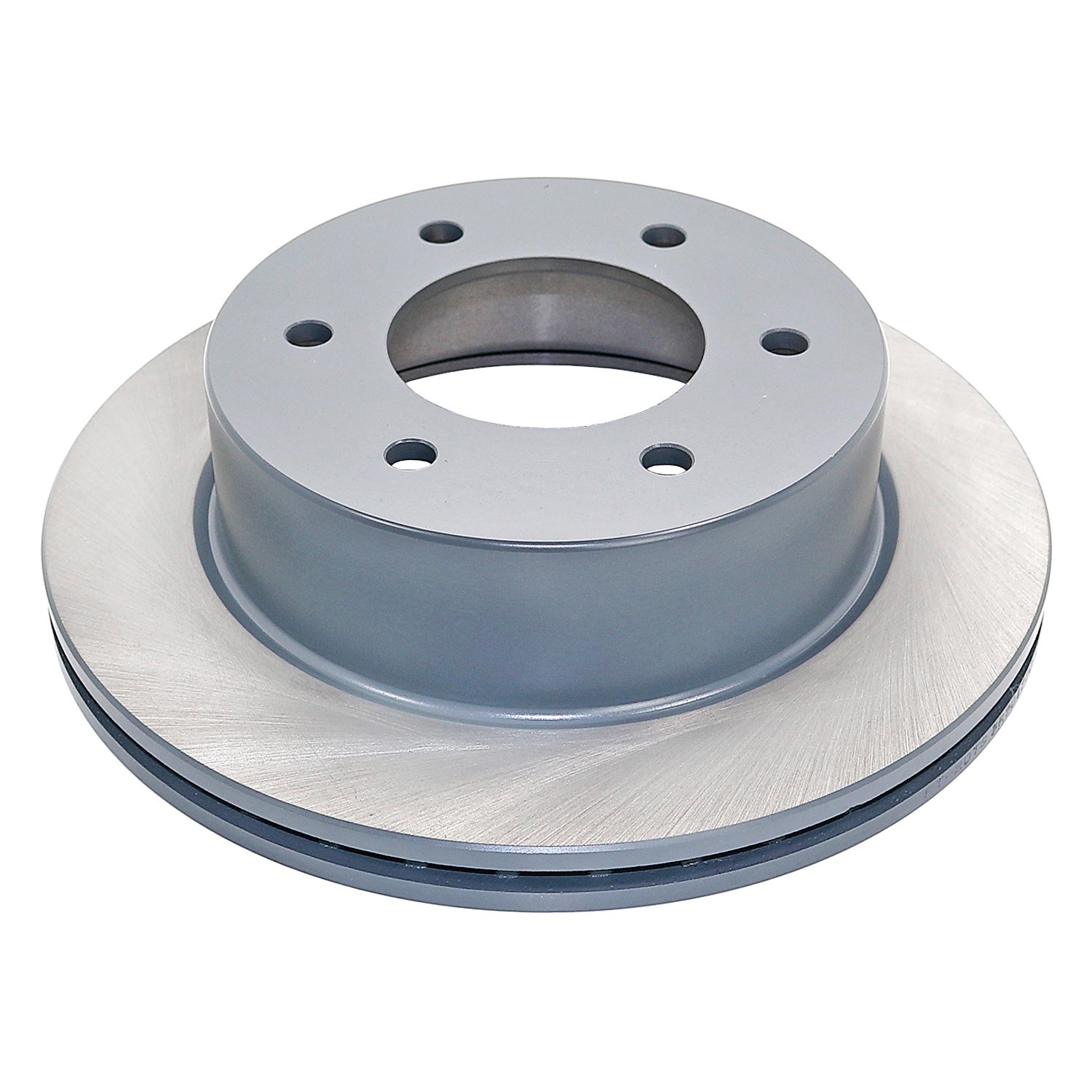 Coated on hat and edge; non-directional swirl finish