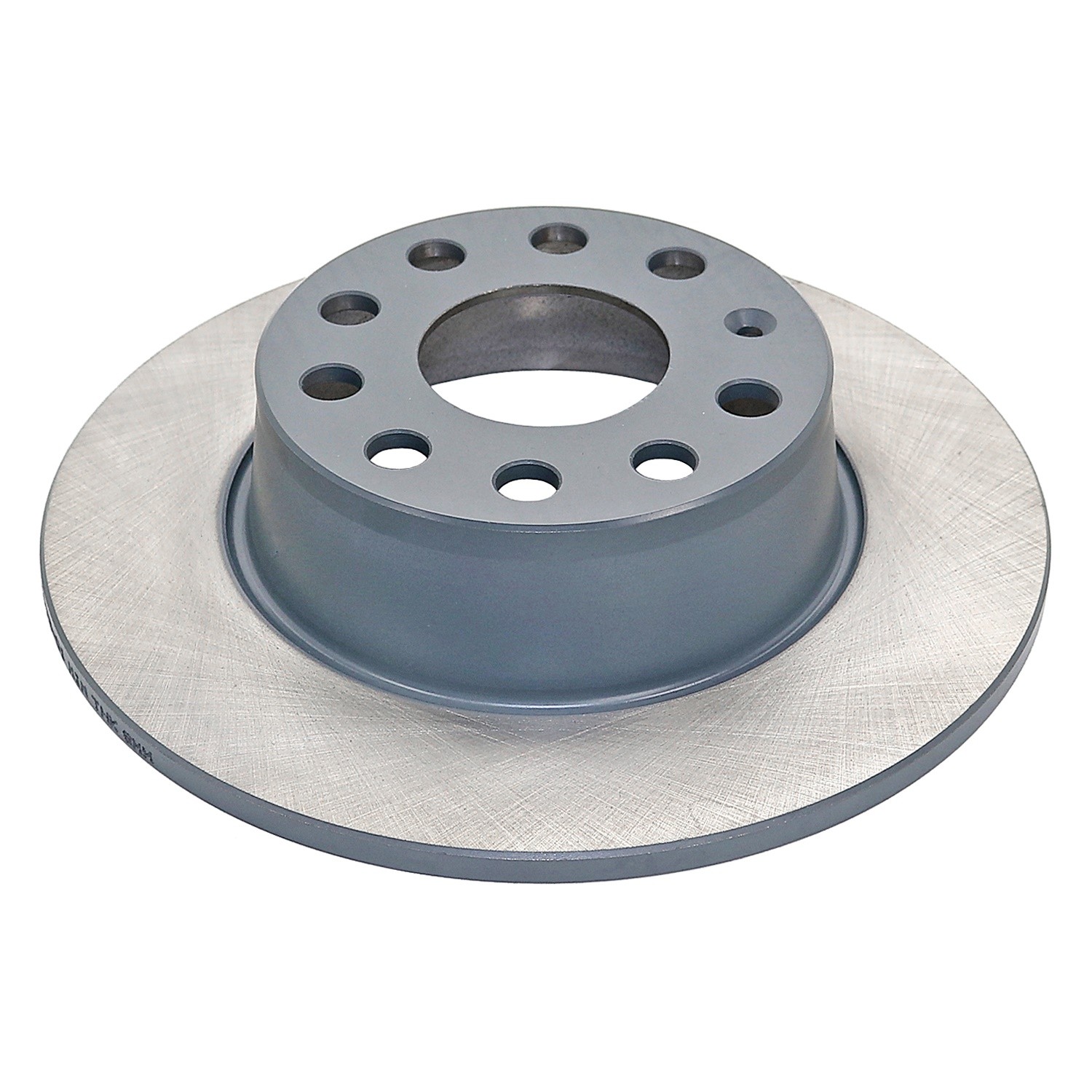 Coated on hat and edge; non-directional swirl finish