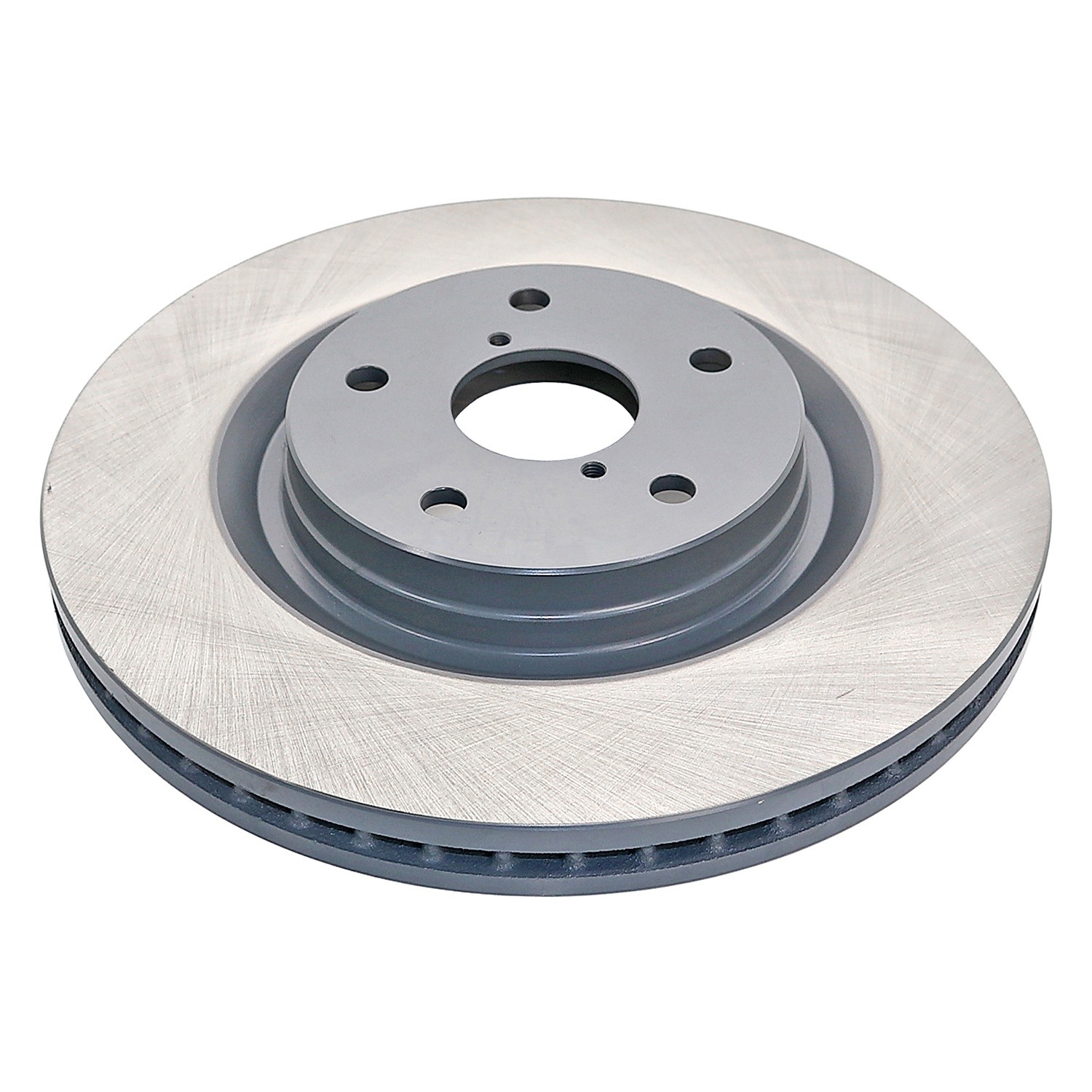 Coated on hat and edge; non-directional swirl finish