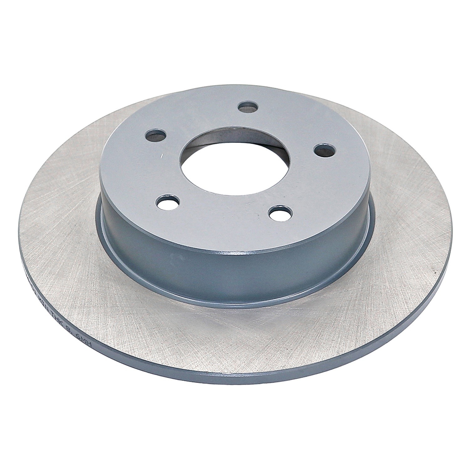 Coated on hat and edge; non-directional swirl finish