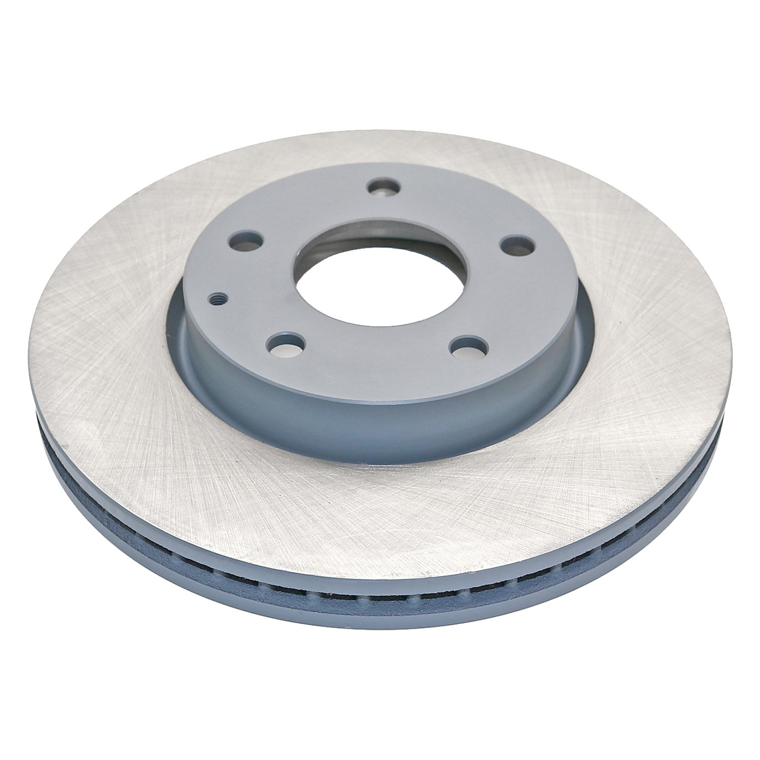 Coated on hat and edge; non-directional swirl finish