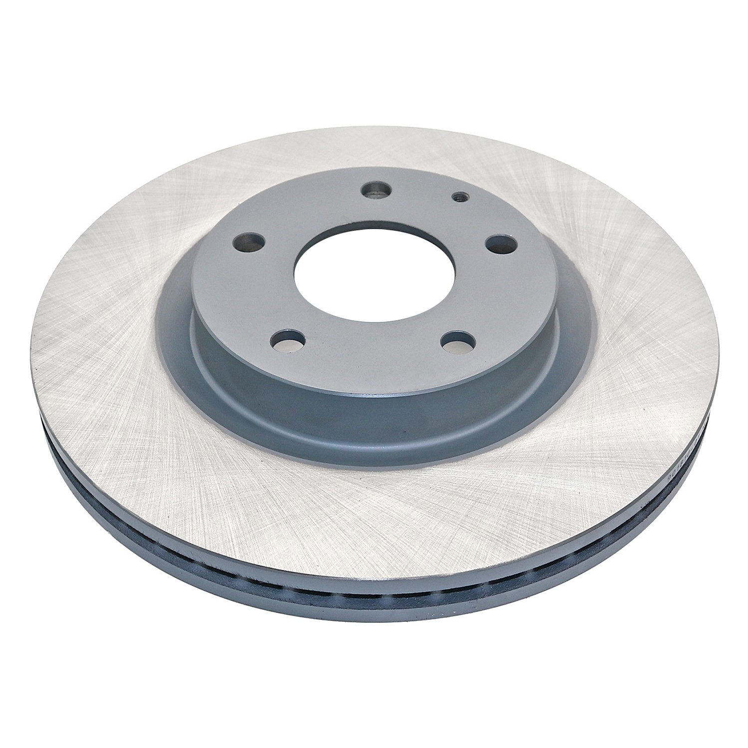 Coated on hat and edge; non-directional swirl finish