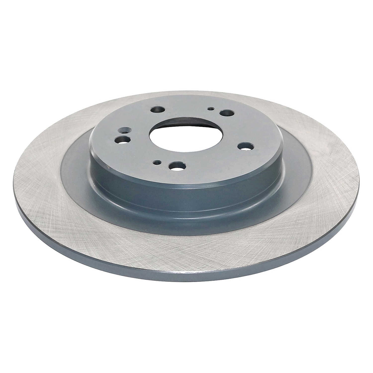 Coated on hat and edge; non-directional swirl finish