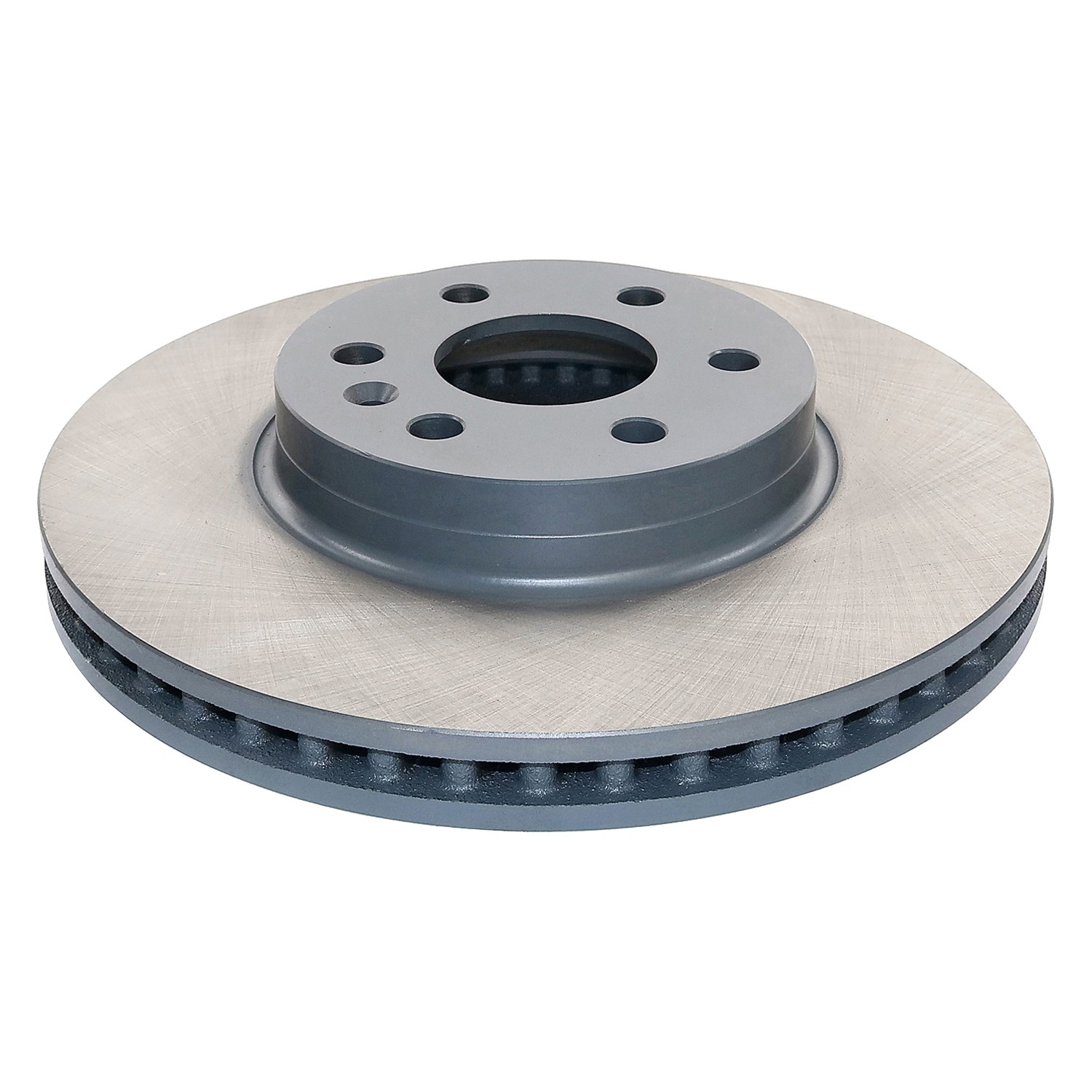 Coated on hat and edge; non-directional swirl finish
