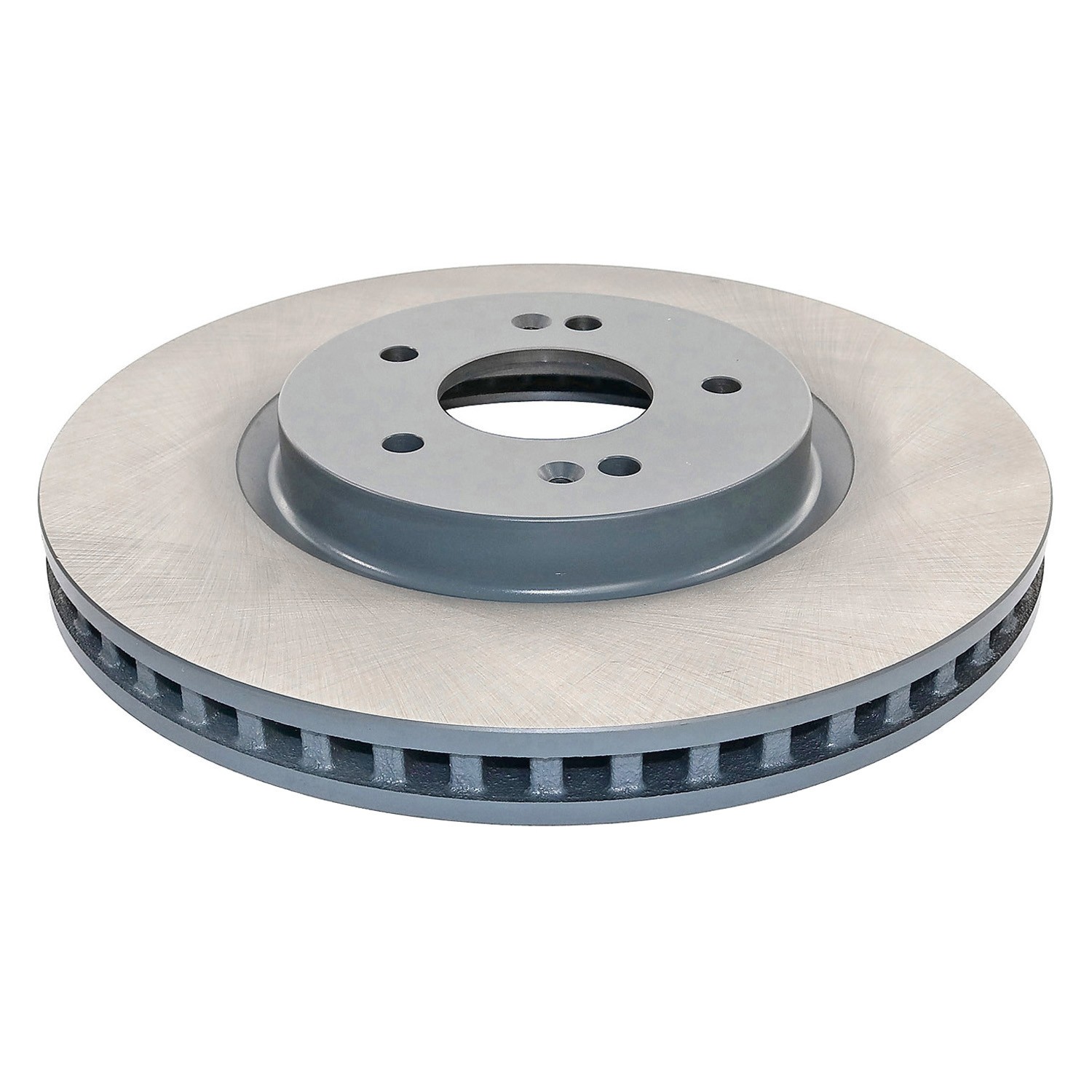 Coated on hat and edge; non-directional swirl finish